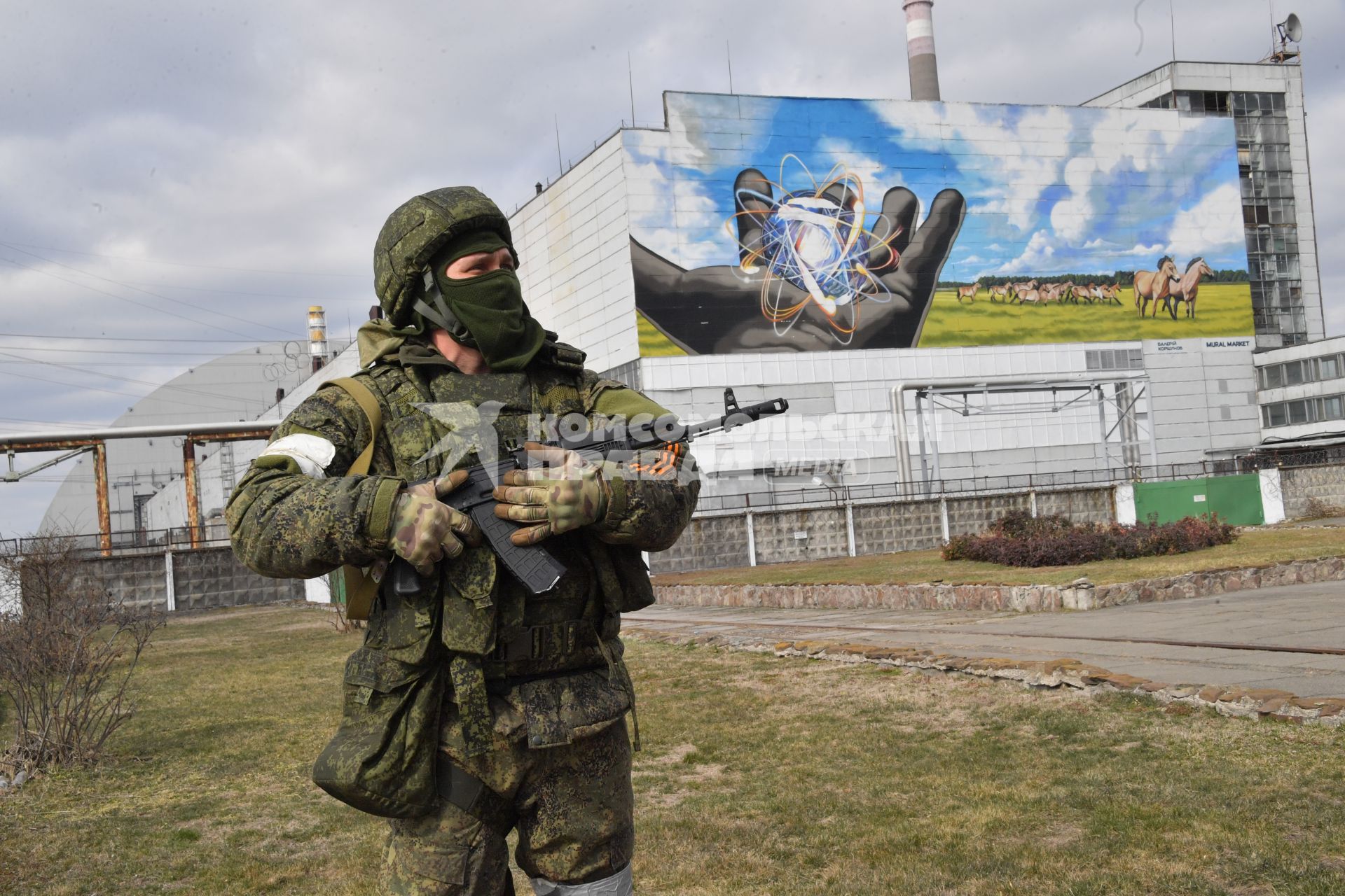 Киевская область. Вышгородский район. Военная операции РФ по демилитаризации Украины. Российские войска контролируют Чернобыльскую АЭС.