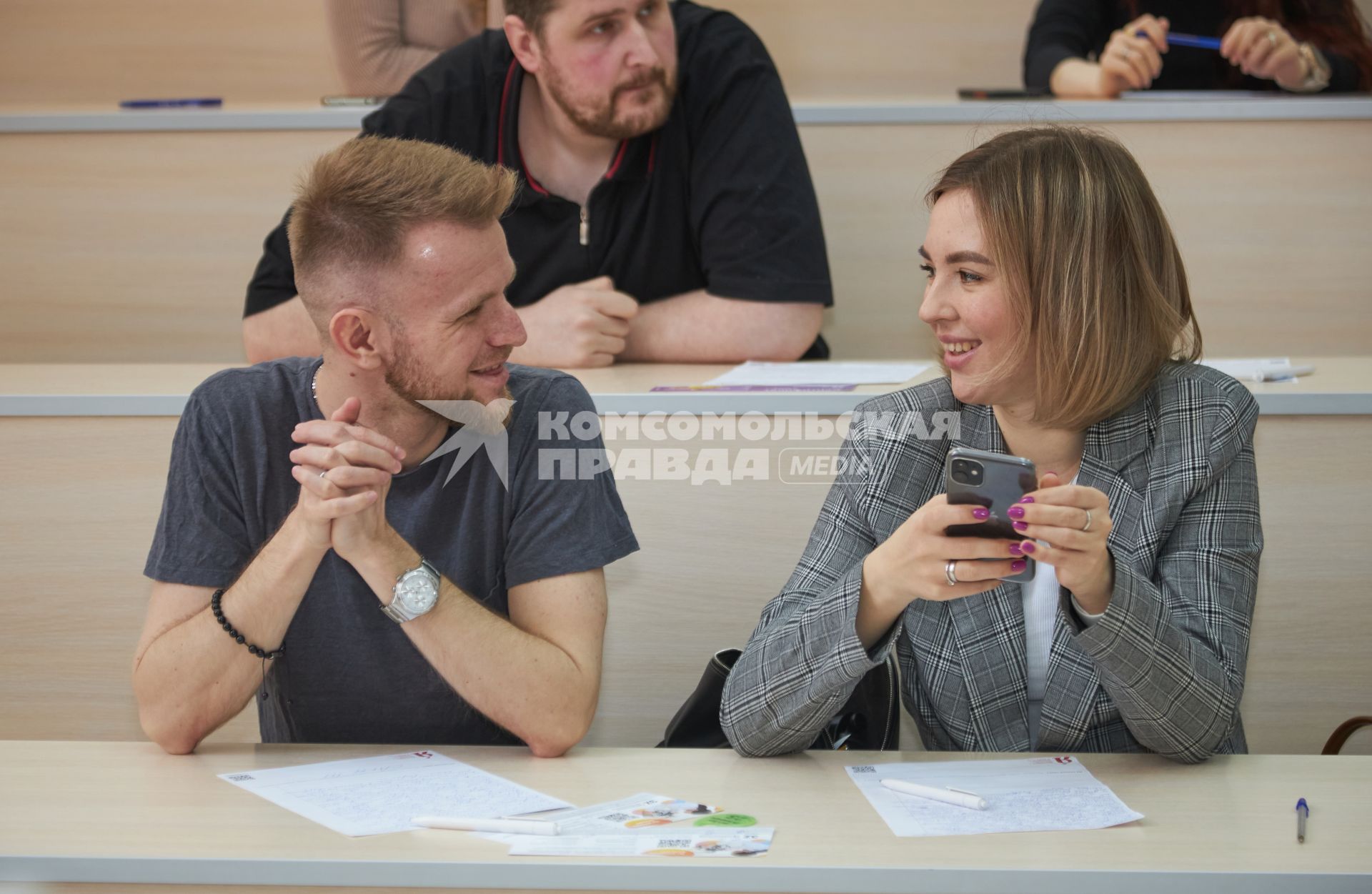 Пермь. Участники во время ежегодной образовательной акции `Тотальный диктант - 2022`.
