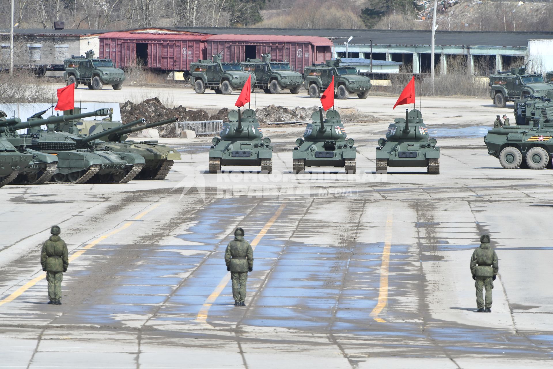 Московская область. Алабино. Танк Т-34-85  на репетиции военного парада, приуроченного к 77-летию Победы в Великой Отечественной войне.