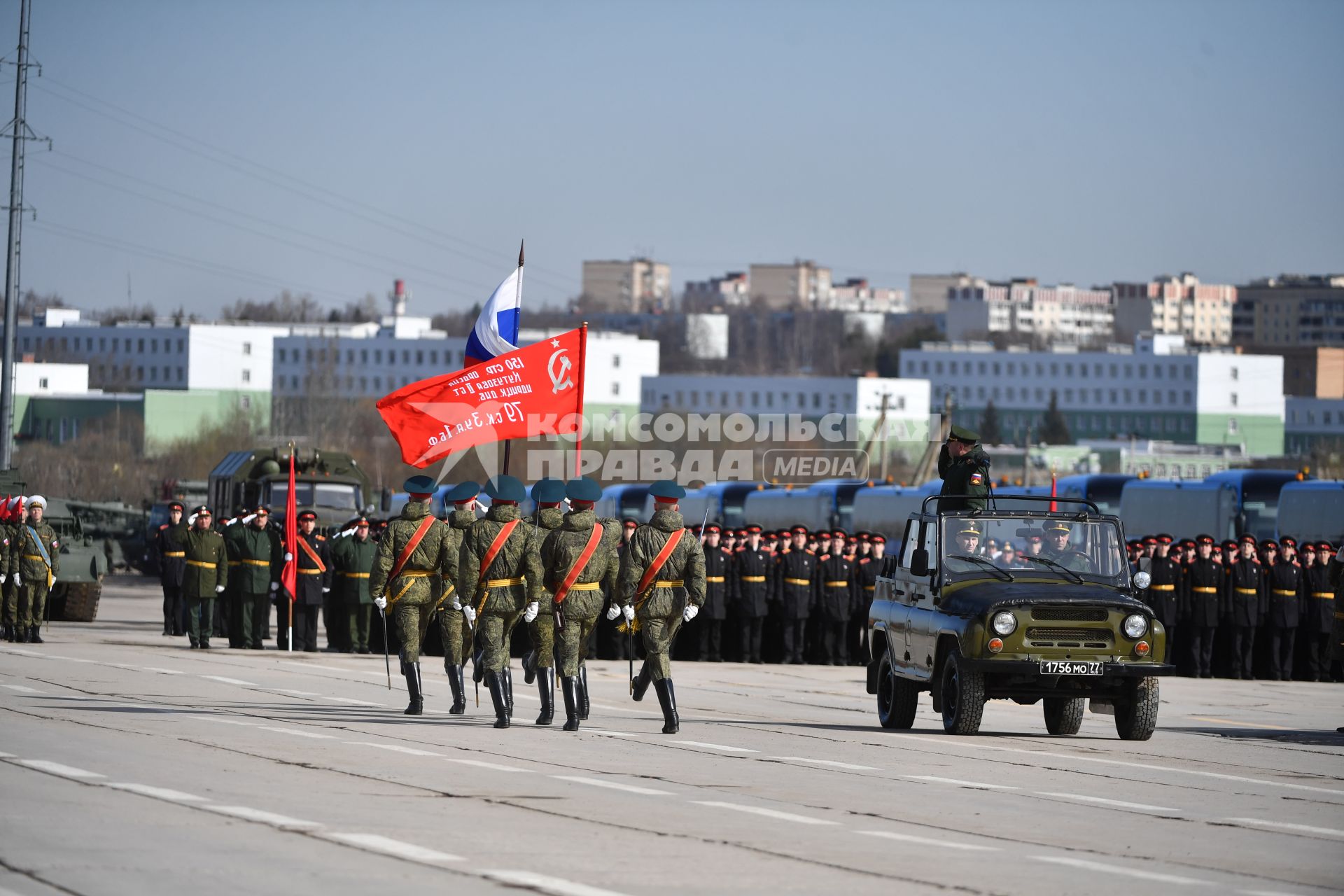 Московская область. Алабино. Во время репетиции военного парада, приуроченного к 77-летию Победы в Великой Отечественной войне.