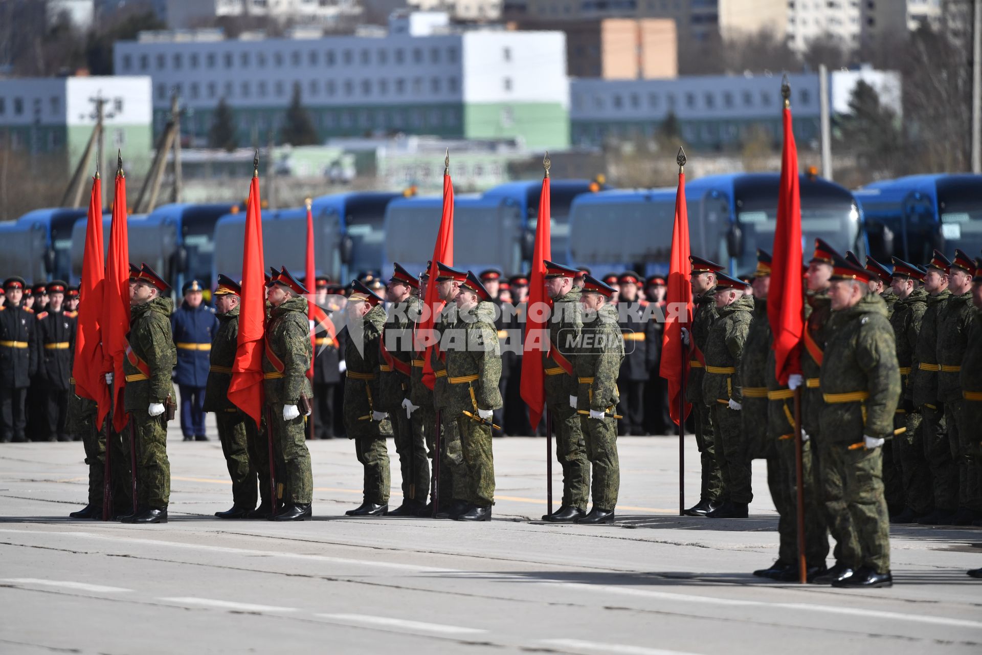 Московская область. Алабино. Во время репетиции военного парада, приуроченного к 77-летию Победы в Великой Отечественной войне.