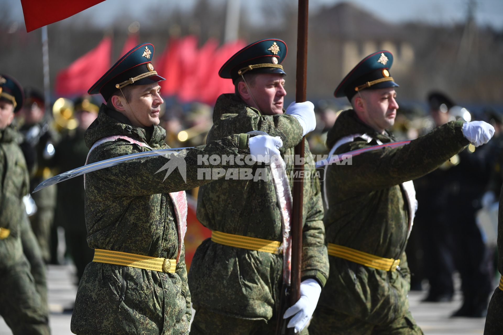 Московская область. Алабино. Во время репетиции военного парада, приуроченного к 77-летию Победы в Великой Отечественной войне.