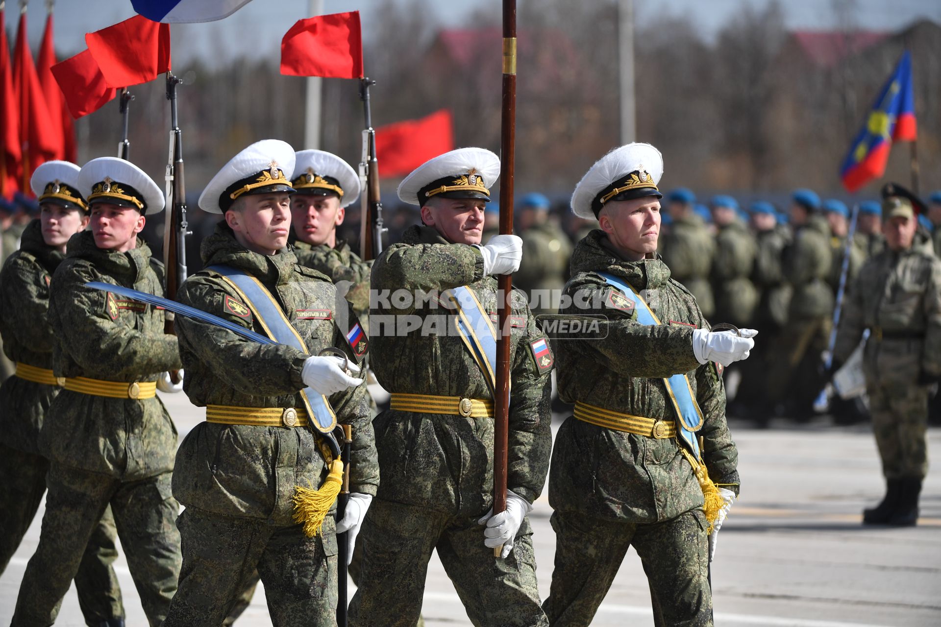 Московская область. Алабино. Во время репетиции военного парада, приуроченного к 77-летию Победы в Великой Отечественной войне.