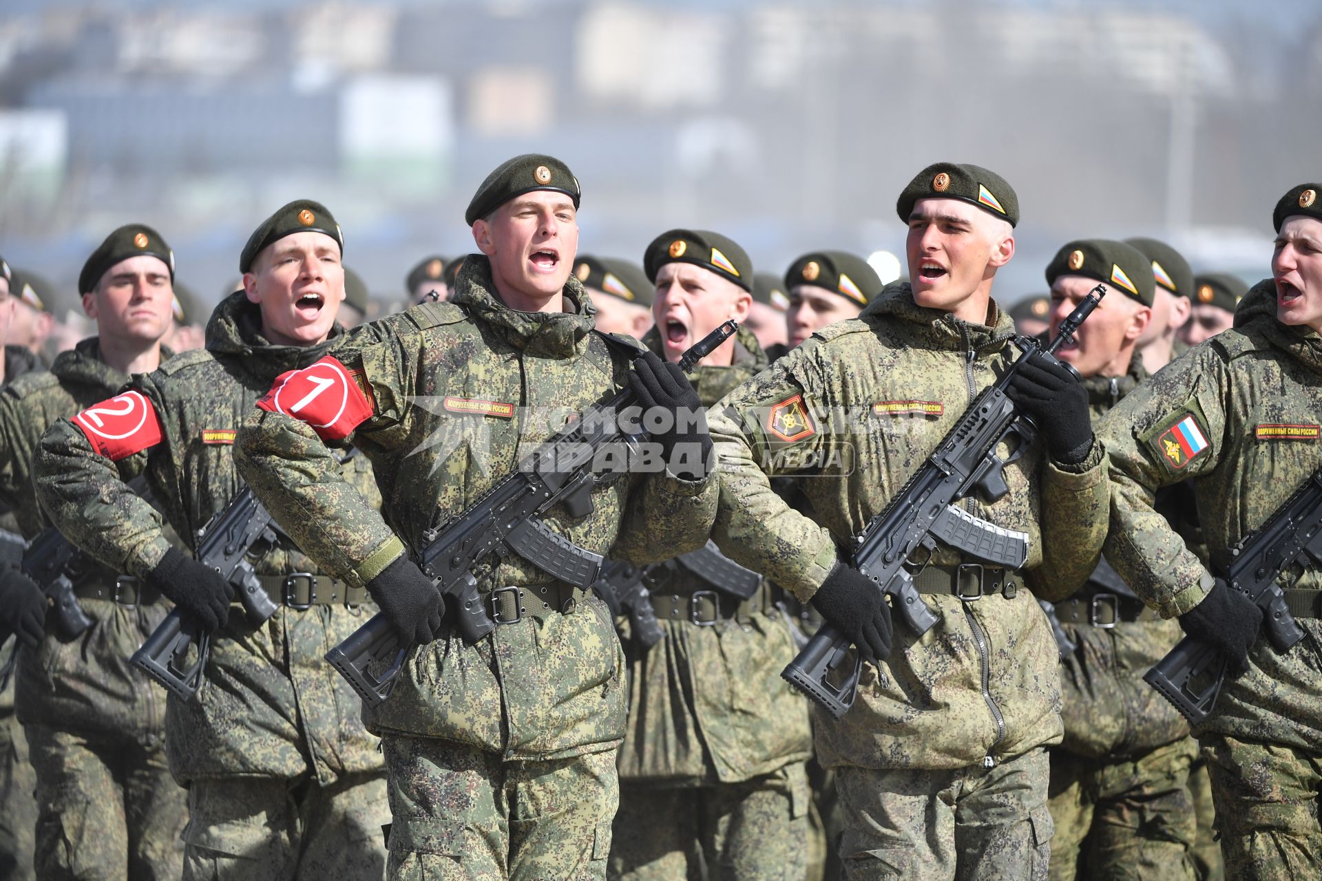 Московская область. Алабино. Во время   репетиции военного парада, приуроченного к 77-летию Победы в Великой Отечественной войне.