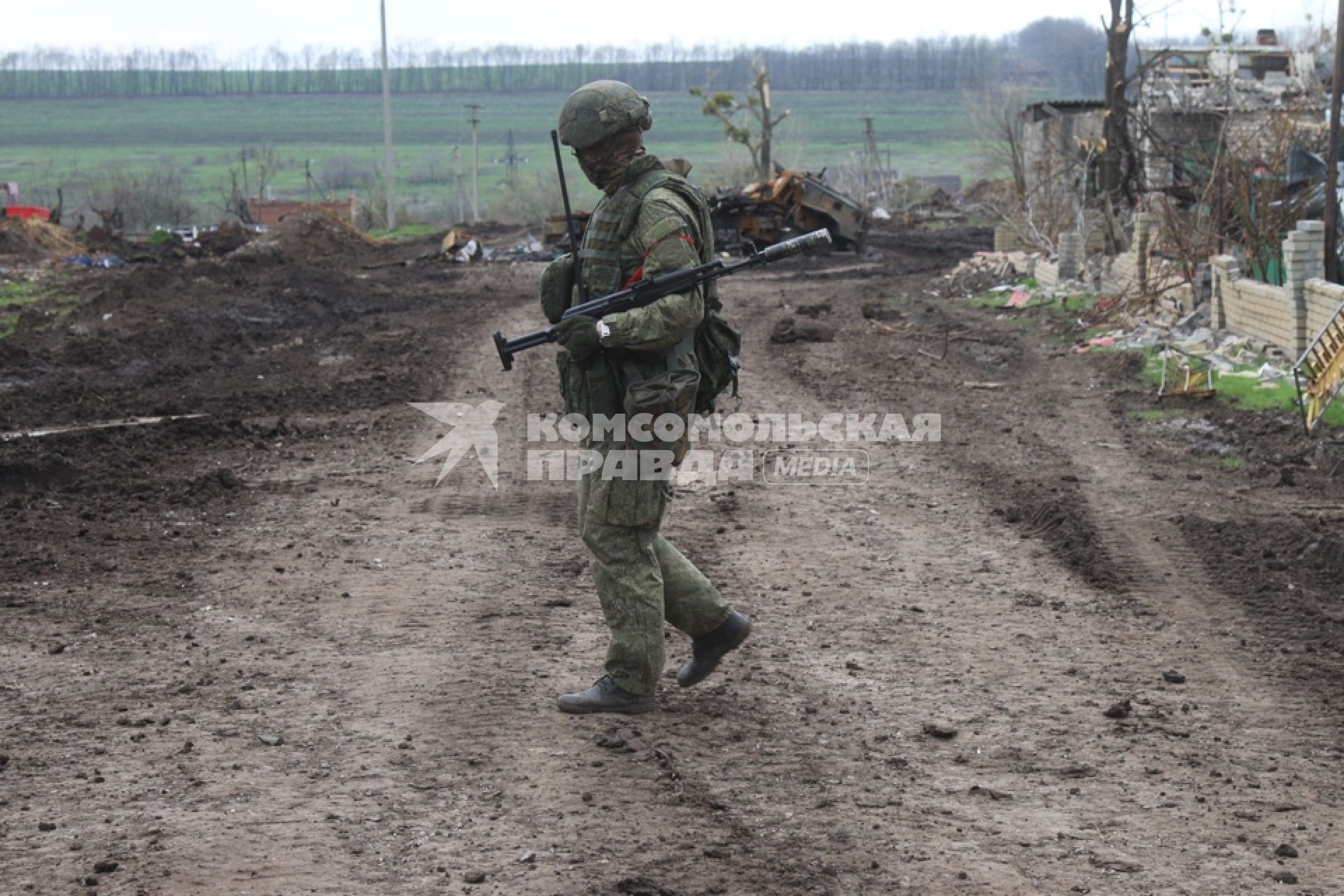 Украина. Харьковская область. Рядом с г.Изюм. Военная спецоперация РФ по демилитаризации Украины. Российский военнослужащий.