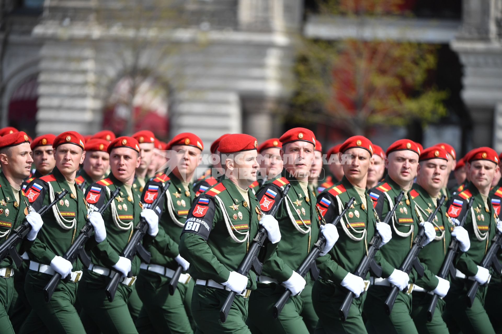 Москва. Рота военной полиции во время генеральной репетиции парада на Красной площади, посвященного 77-й годовщине Победы в Великой Отечественной войне.