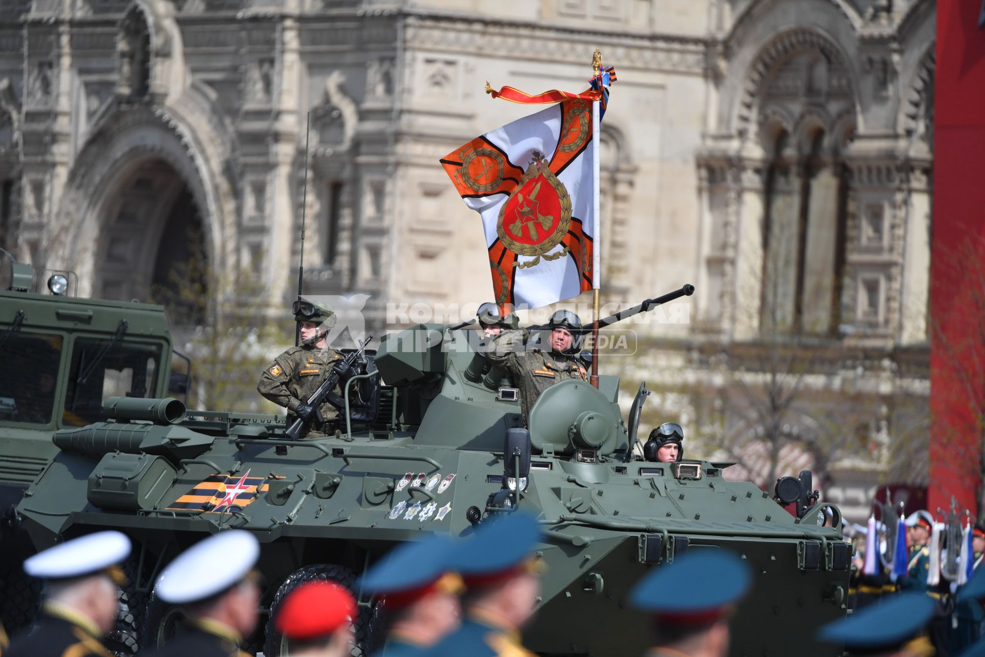 Москва. Военнослужащие во время генеральной репетиции парада на Красной площади, посвященного 77-й годовщине Победы в Великой Отечественной войне.