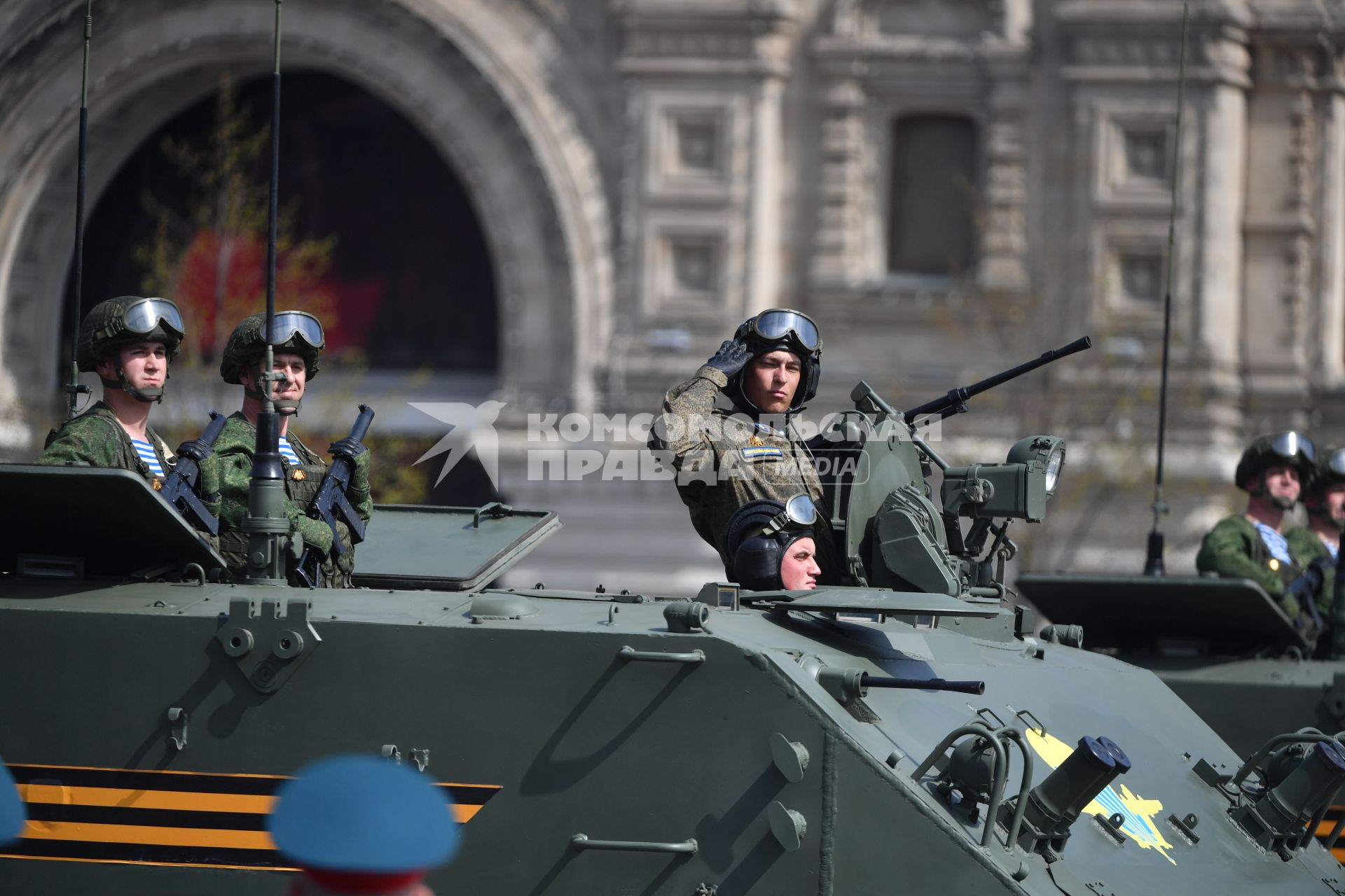 Москва. Военнослужащие во время генеральной репетиции парада на Красной площади, посвященного 77-й годовщине Победы в Великой Отечественной войне.