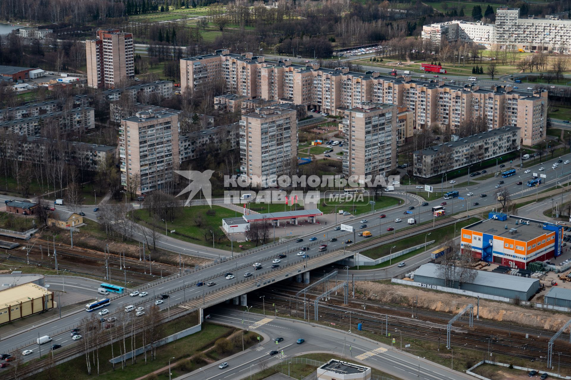 Санкт-Петербург. Вид  сверху на новые районы города.