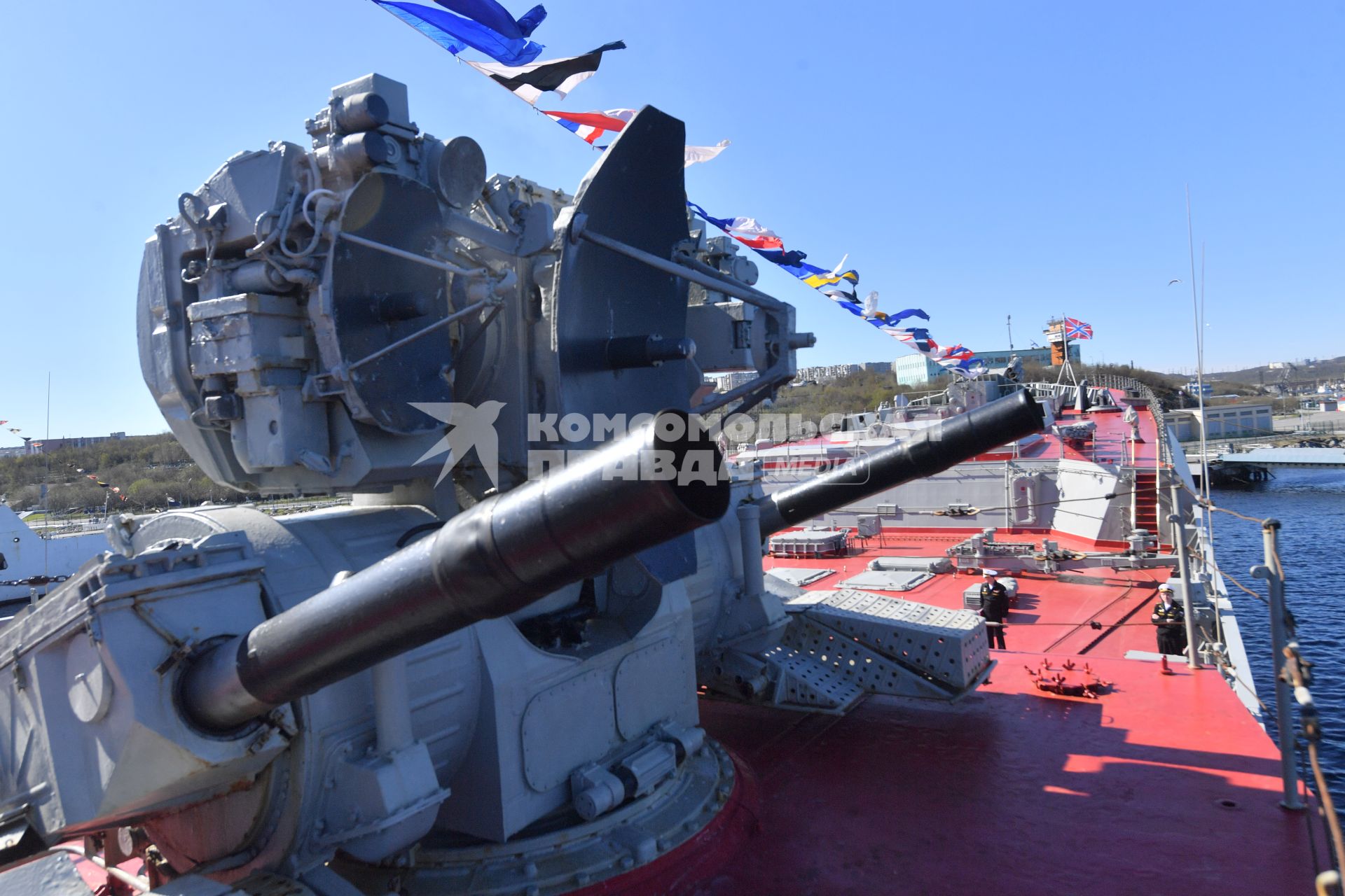 Североморск. На палубе тяжёлого атомного ракетного крейсера Петр Великий.