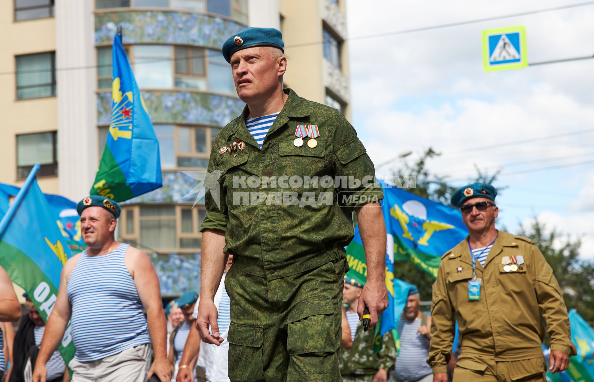 Пермь. Десантники во время празднования Дня Воздушно-десантных войск России.