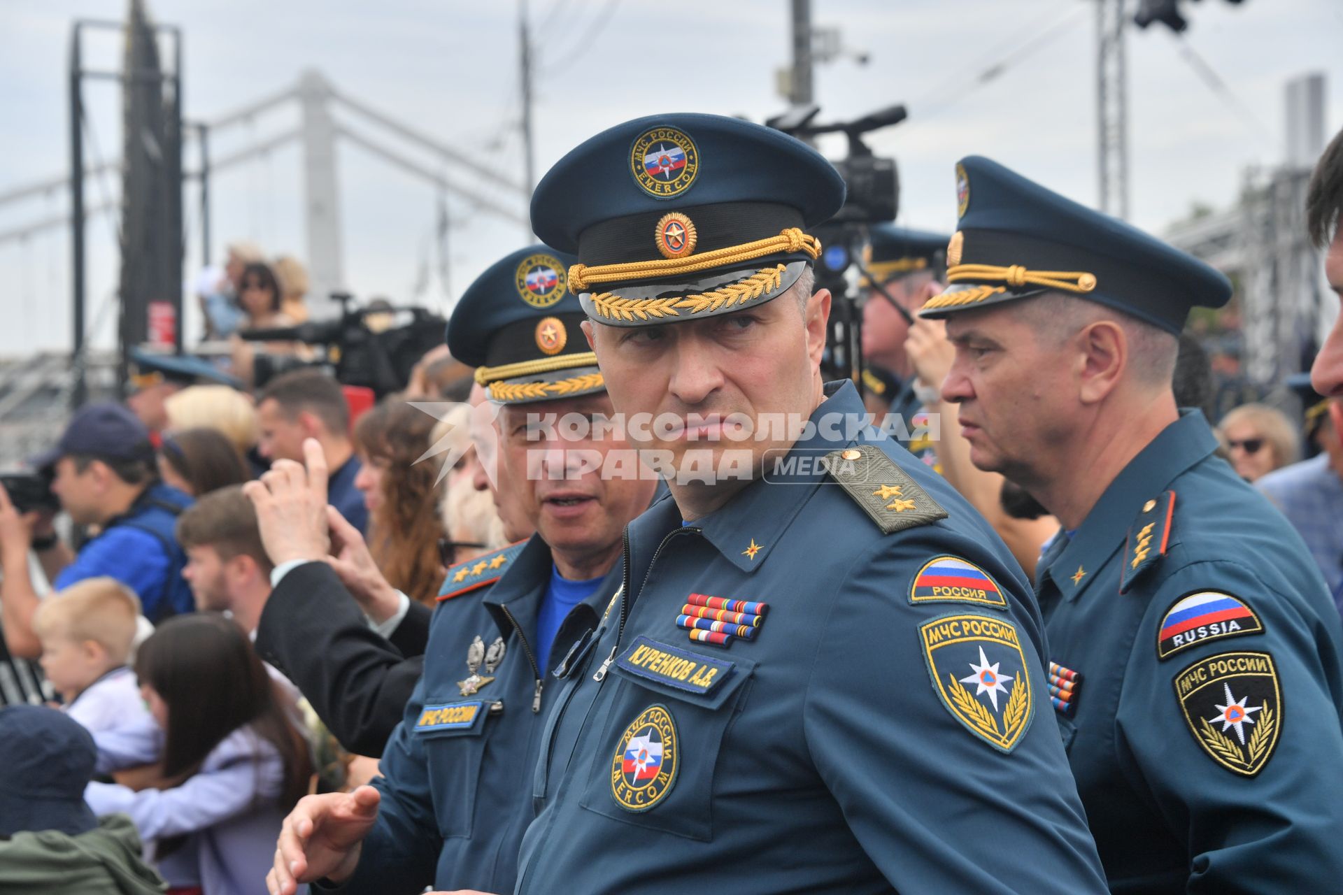 Москва. Министр РФ по делам гражданской обороны, чрезвычайным ситуациям и ликвидации последствий стихийных бедствий (МЧС) Александр Куренков на III Международном пожарно-спасательном конгрессе на территории Парка Горького.