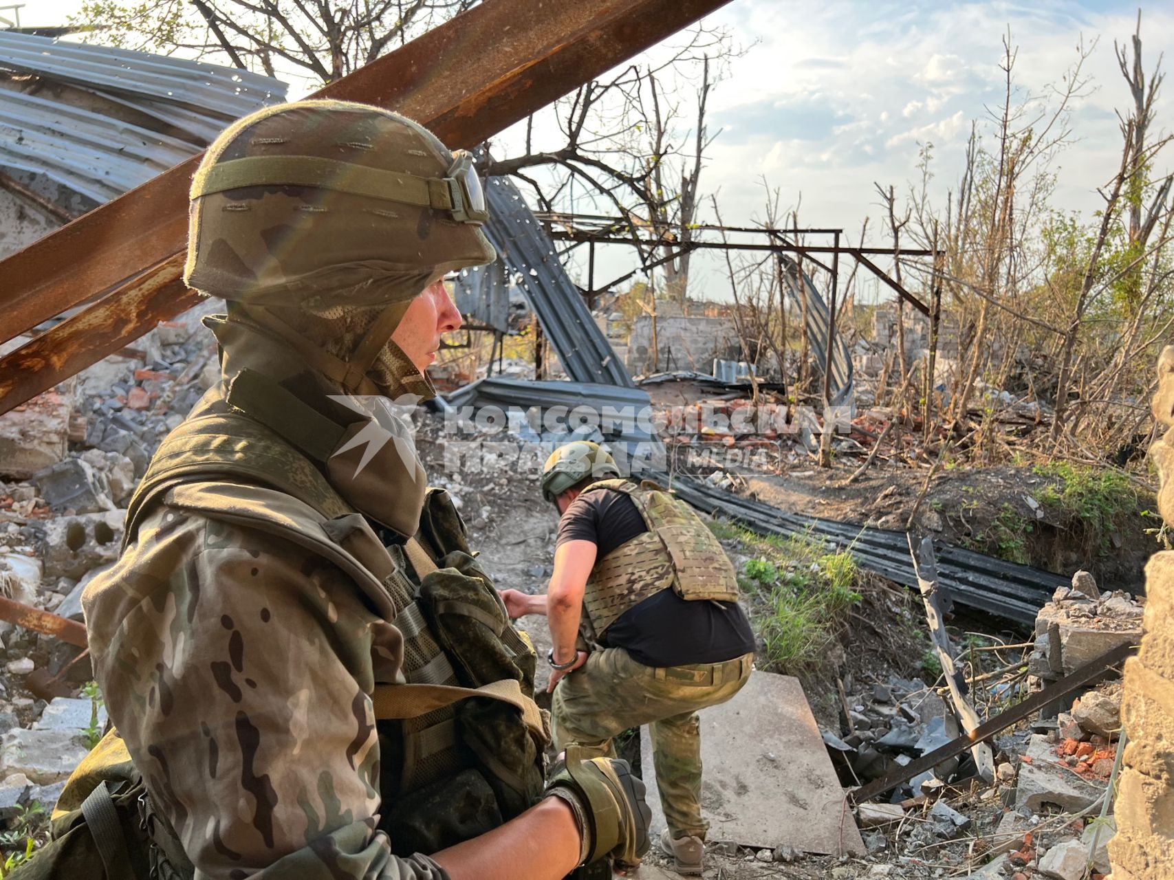 Донецкая область. п.Пески. Военнослужащие ДНР.