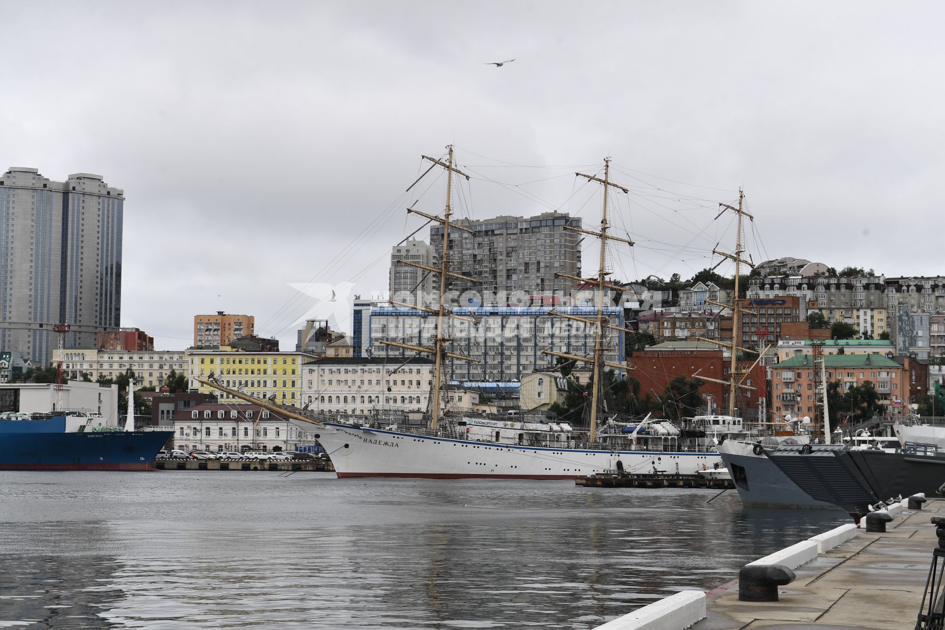 Россия. Приморский край. Вид на порт Владивостока.