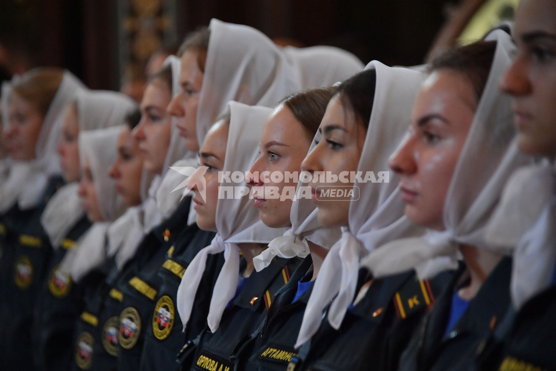 Москва.   благодарственном молебне в честь иконы Божией Матери `Неопалимая Купина` в храме Христа Спасителя.