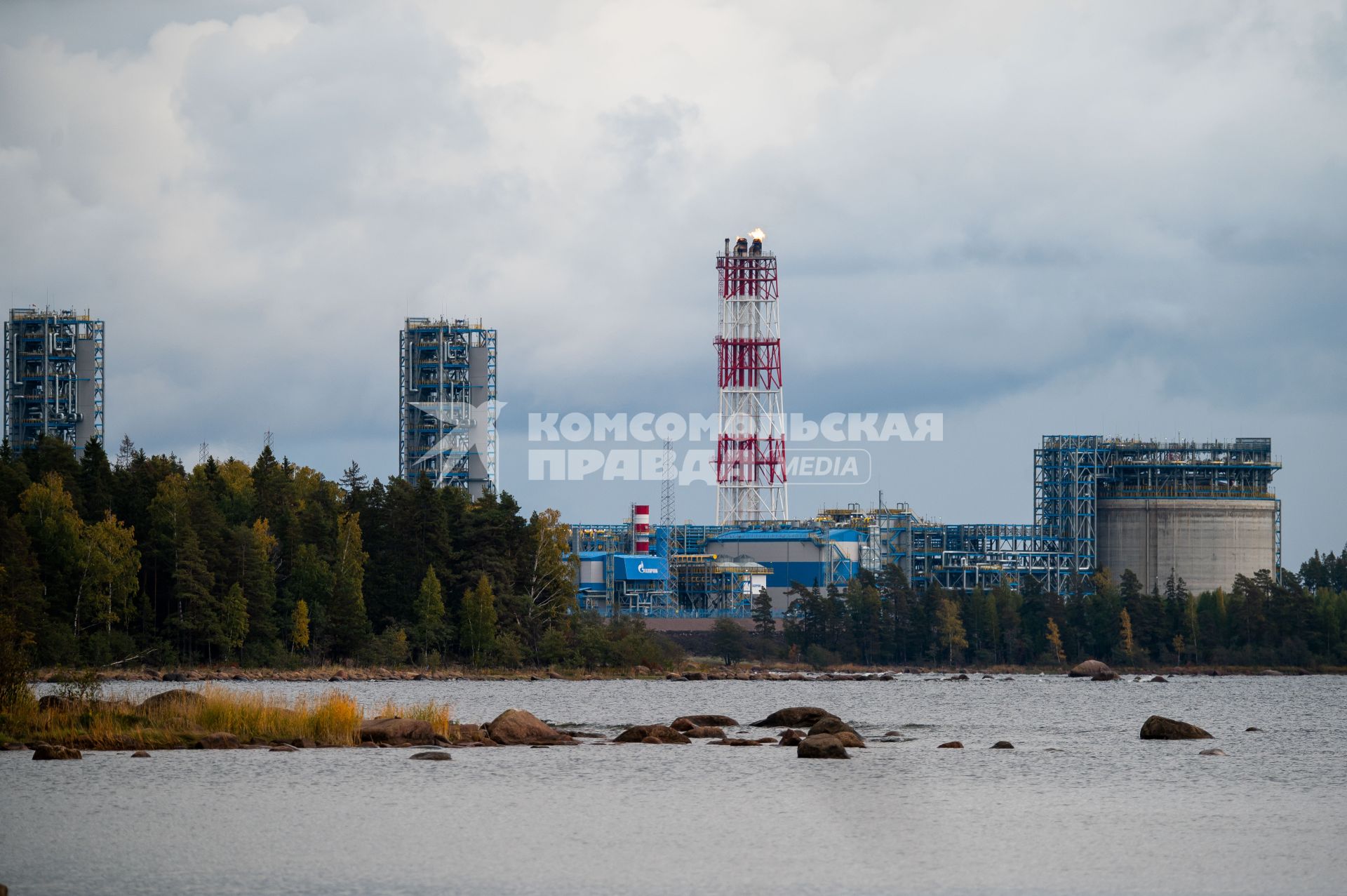 Выборг. Береговые объекты на территории газораспределительного центра магистрального газопровода `Северный поток`.