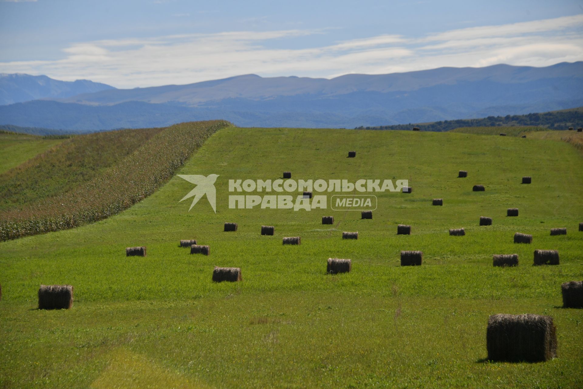 Карачаево-Черкесская Республика. Вид на поле.