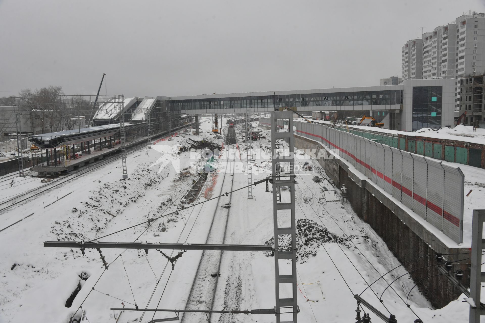 Москва. Работы по строительству станции `Марьина Роща` второго Московского центрального диаметра (МЦД-2).