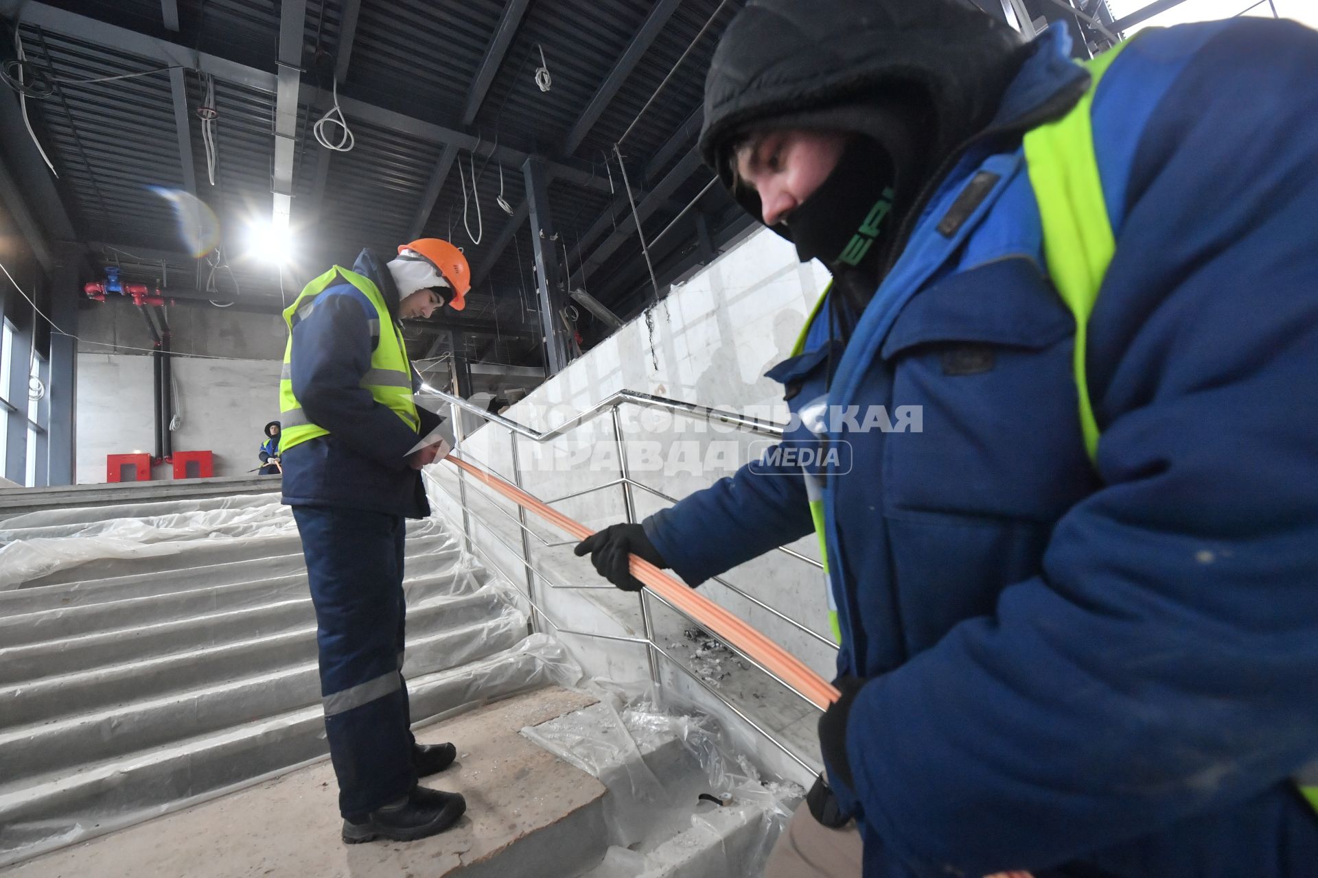 Москва. Работы по строительству станции `Марьина Роща` второго Московского центрального диаметра (МЦД-2).