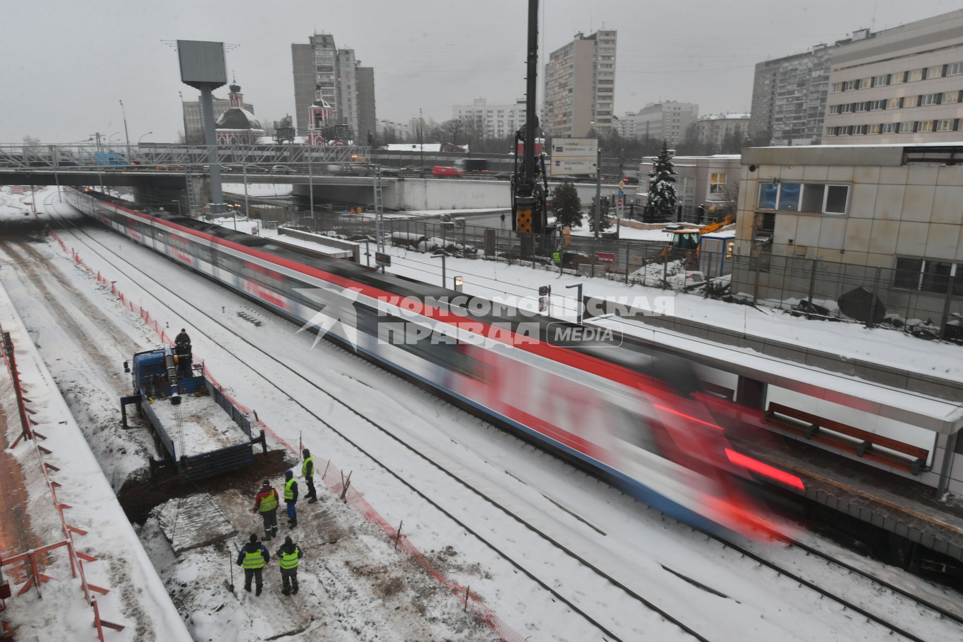 Москва. Работы по строительству станции `Рижская` Большой кольцевой линии (БКЛ).