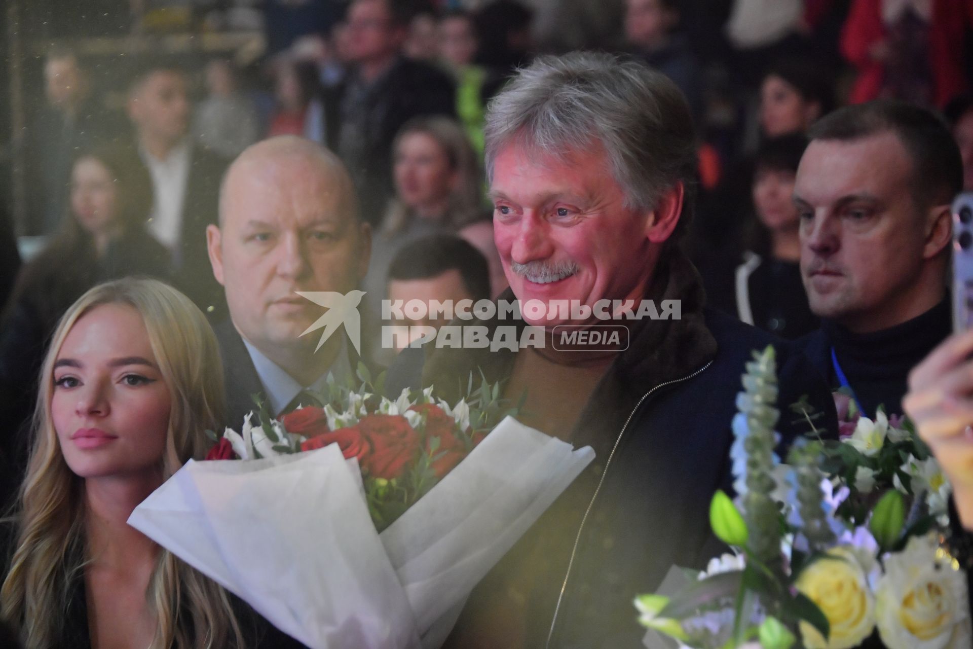 Москва. Заместитель руководителя администрации президента – пресс-секретарь президента РФ Дмитрий Песков на премьерном показе шоу Татьяны Навки `История любви Шахерезады`во Дворце спорта  Мегаспорт.