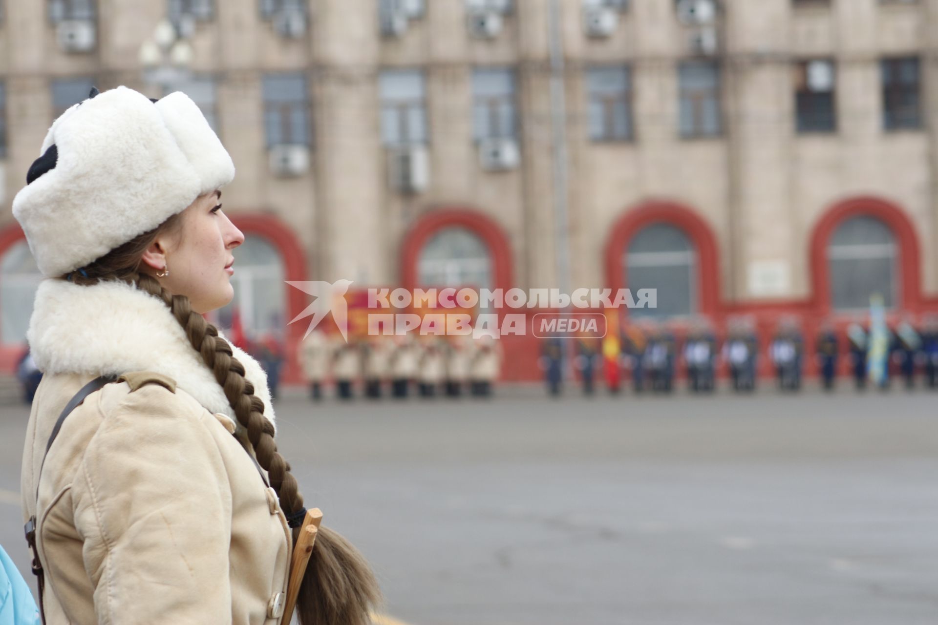 Волгоград. Участница парада войсковых частей Волгоградского территориального гарнизона в честь 80-летия победы в Сталинградской битве на площади Павших Борцов.