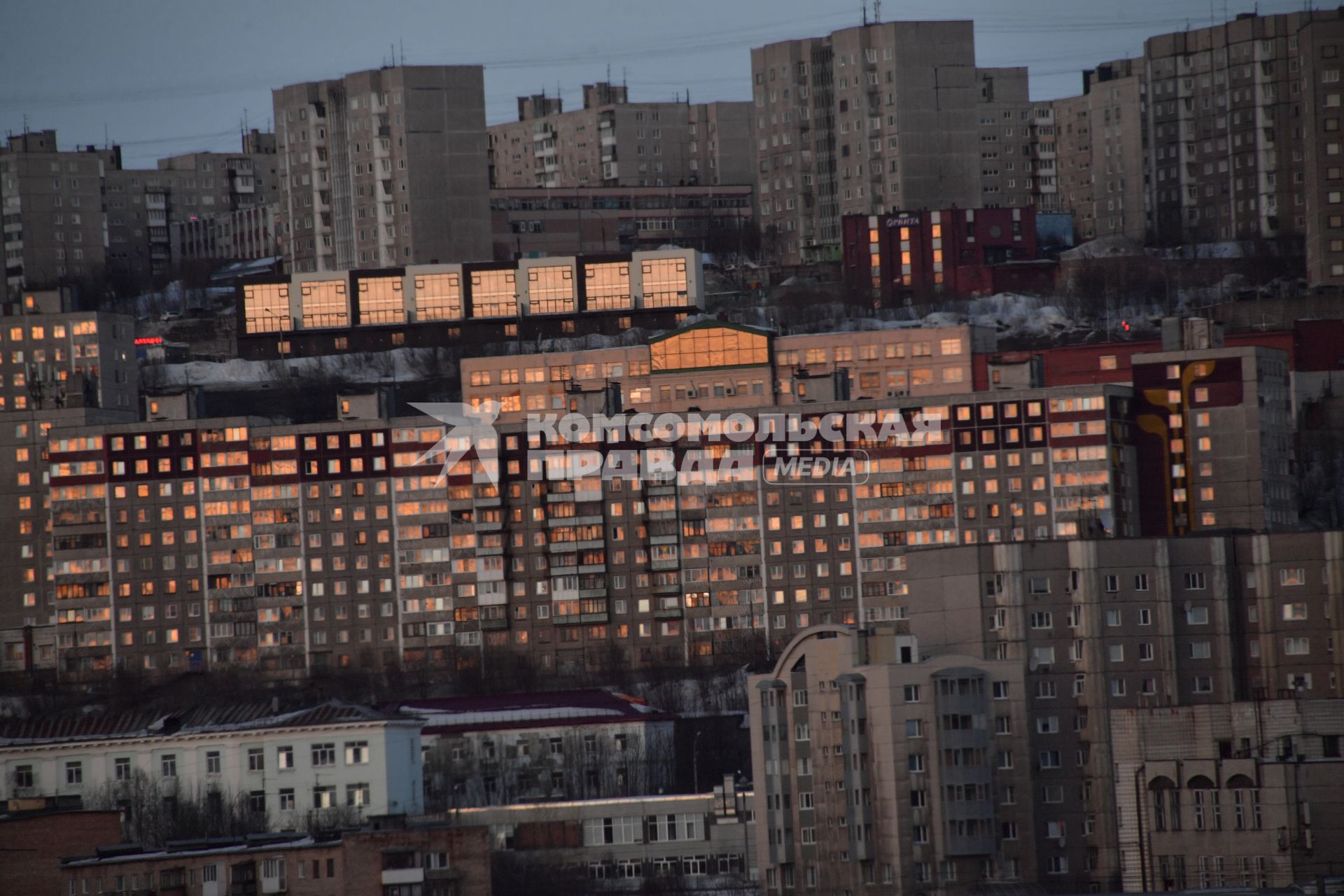 Мурманск. Вид на жилые дома.