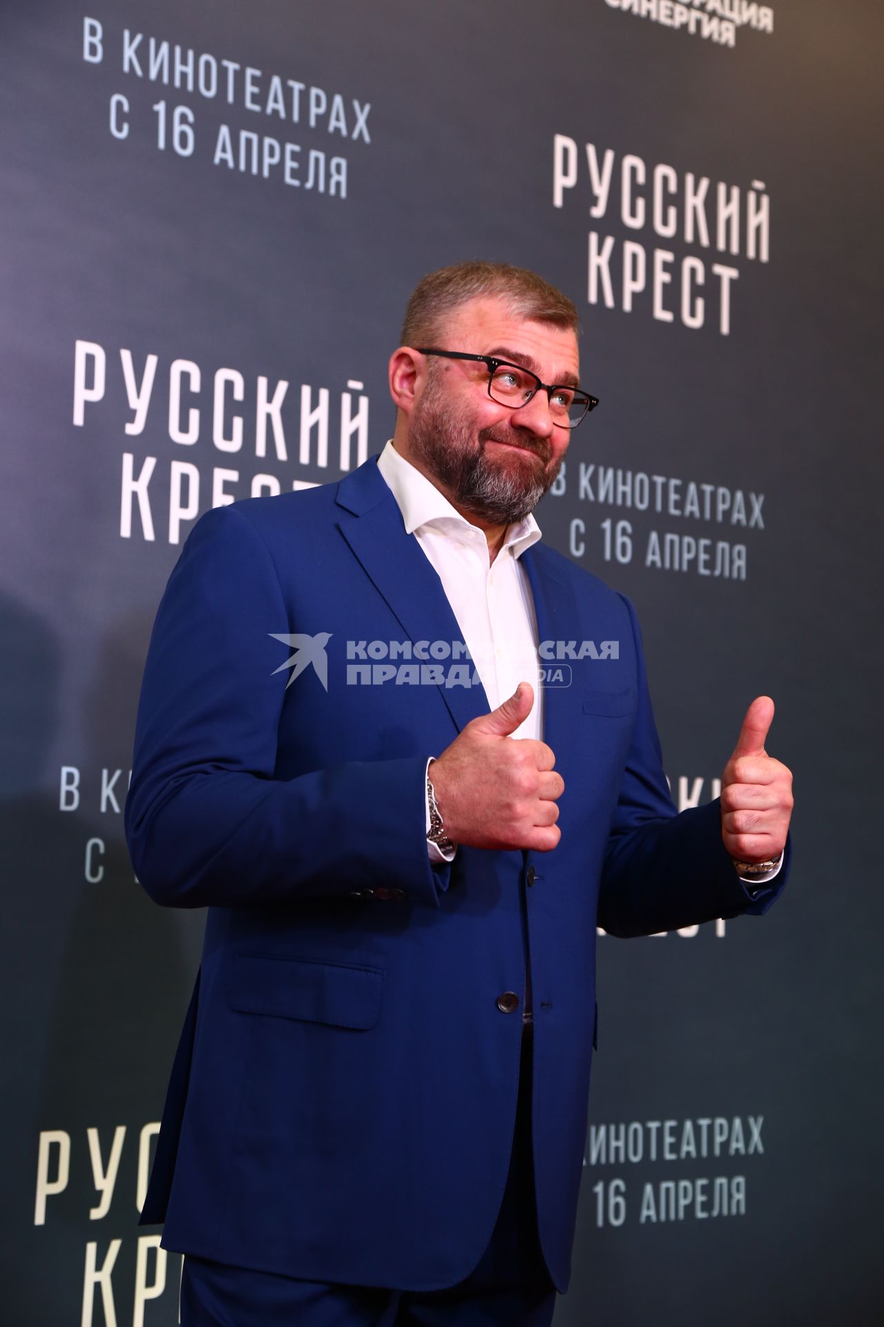 Москва. Актер Михаил Пореченков на премьере фильма `Русский крест`в к/т `Каро 11 Октябрь`.