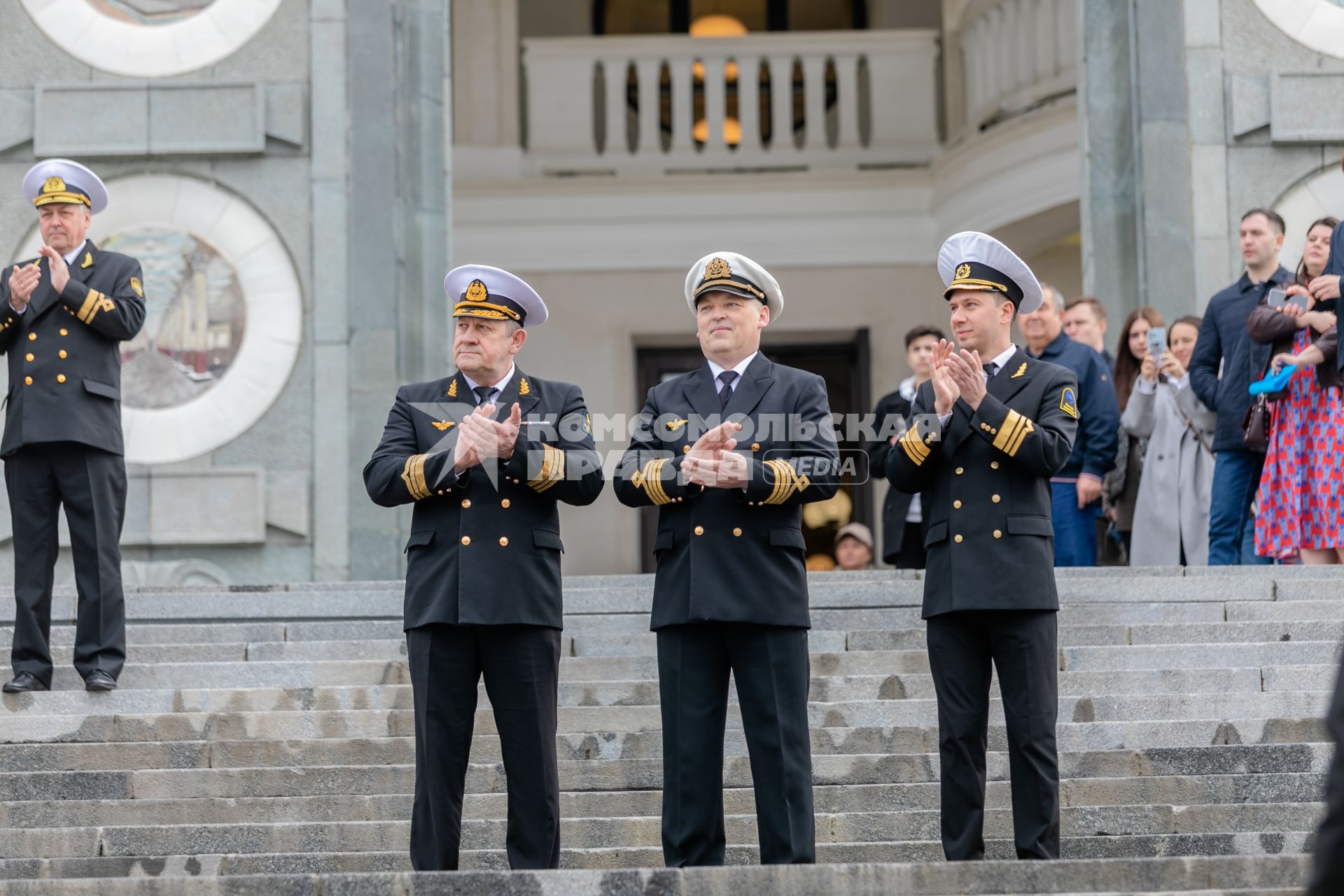 Москва. Торжественная церемония открытия речной навигации на Северном речном вокзале.