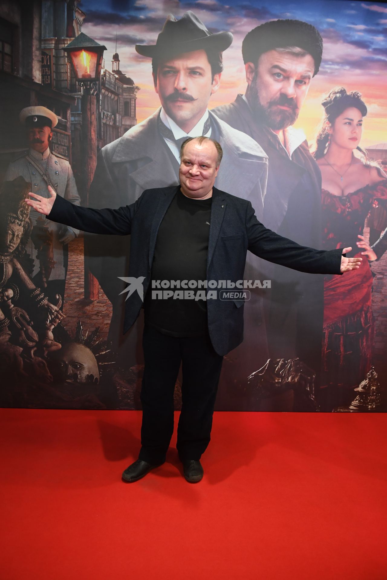 Москва. Актер Борис Каморзин на премьере фильма `Хитровка. Знак четырех` в кинотеатре `Октябрь`.