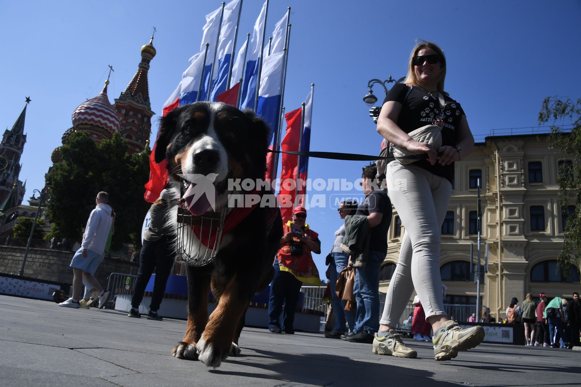 Москва. Прохожие в День празднования Дня России на улицах города.