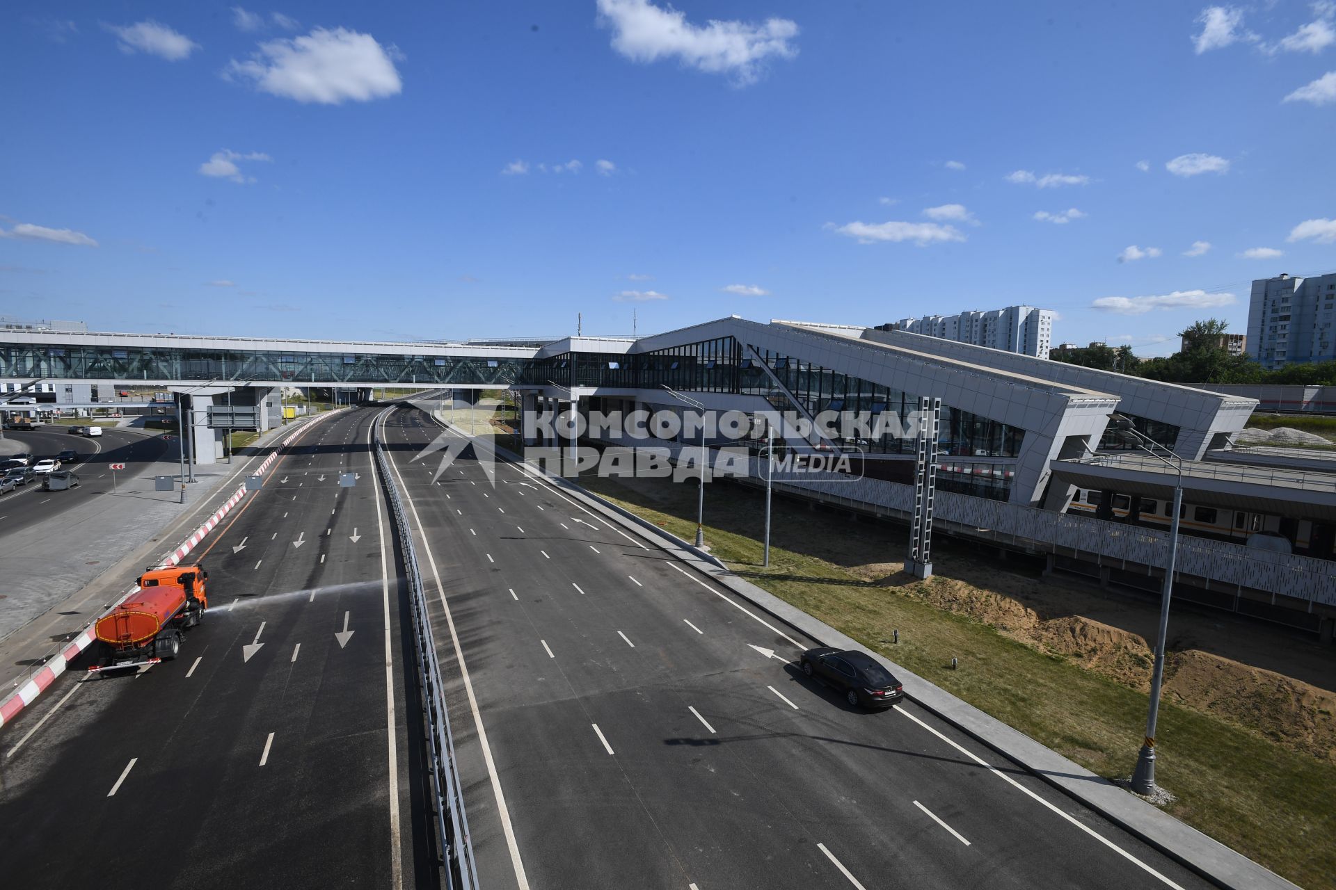 Москва. Открытие южного участка Московского скоростного диаметра у станции МЦД Печатники.