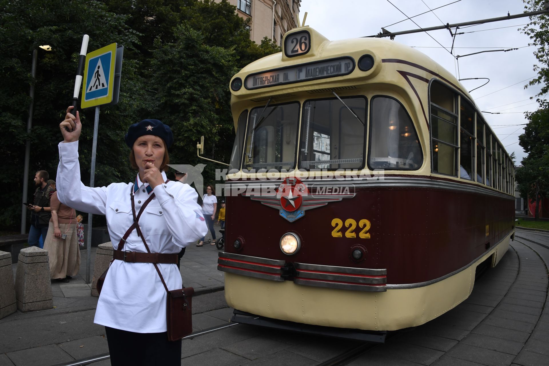 Москва. Трамвай РВЗ-6  во время парада трамваев, приуроченного ко Дню московского транспорта.