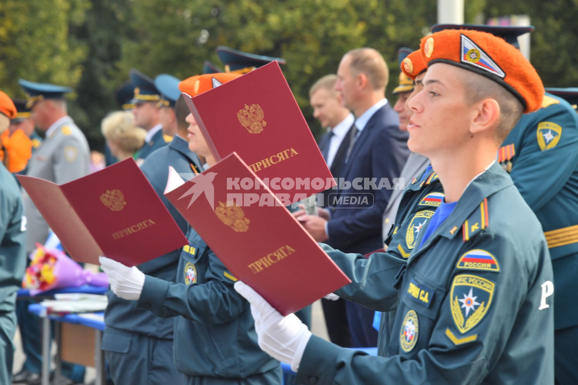 Москва. Торжественная церемония  принятия  Присяги курсантами и студентами  Академии ГПС МЧС.