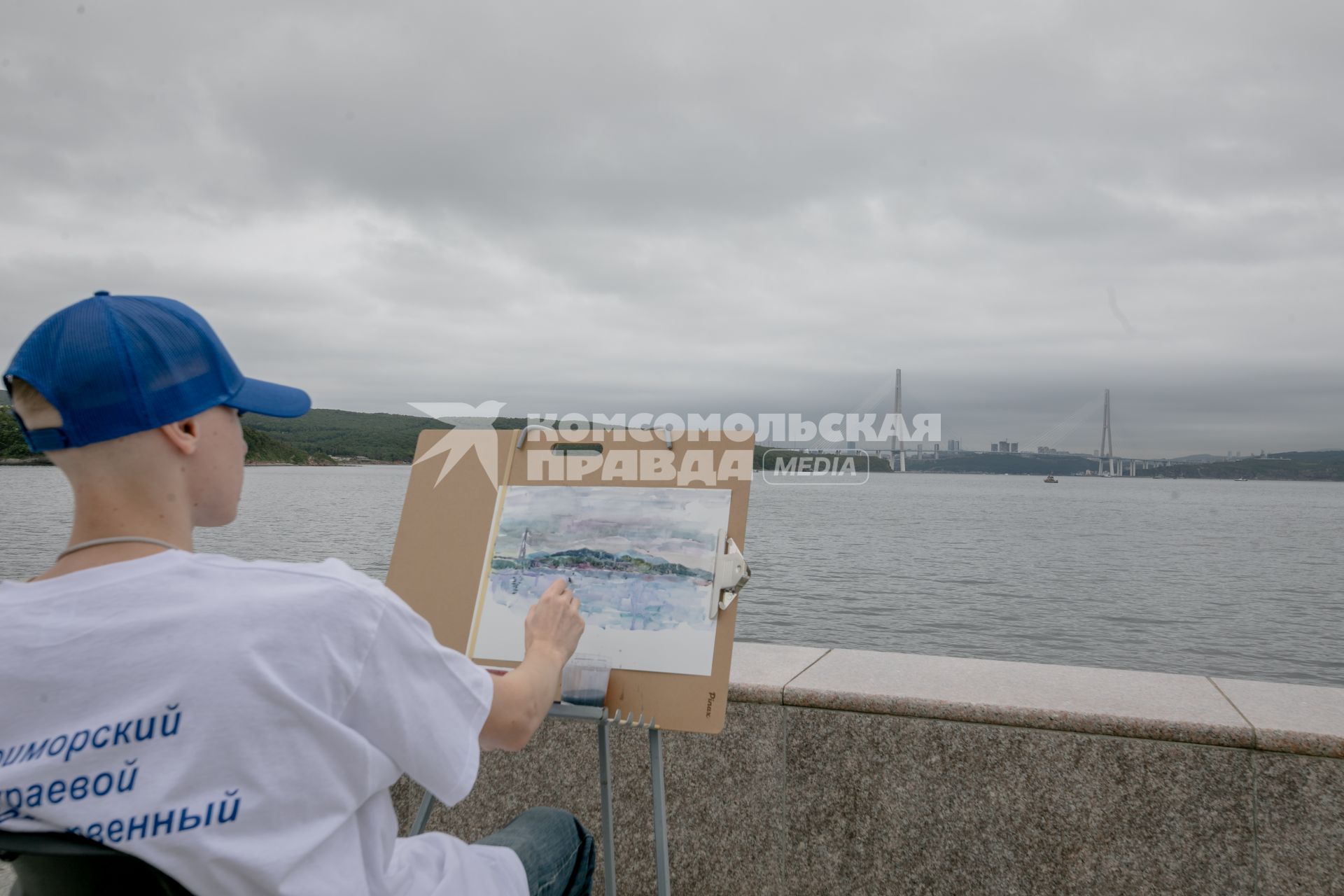 Владивосток, Приморский край. Художники на набережной.