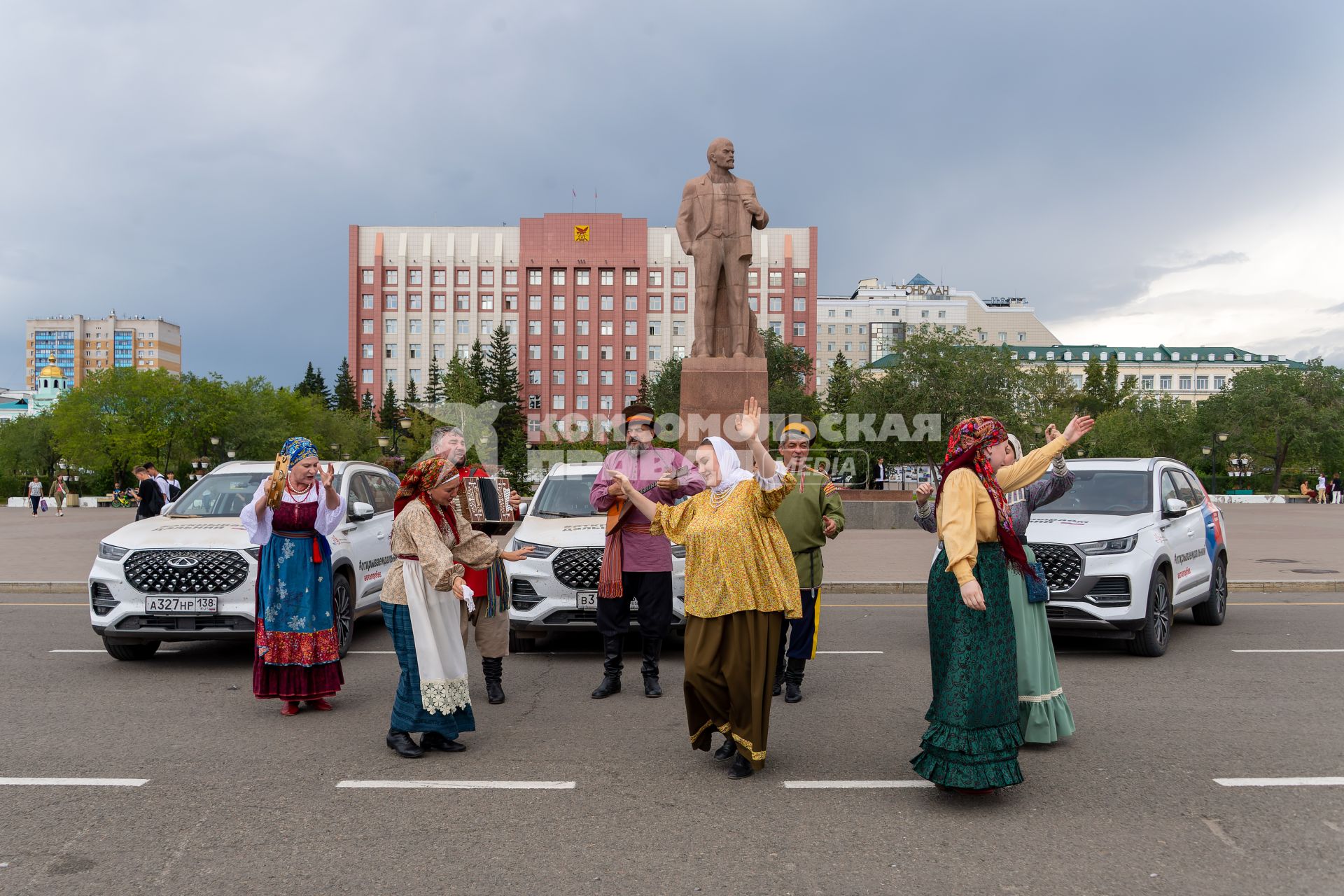 Забайкальский край, г. Чита. Во время встречи участников автопробега `Открываем Дальний`.