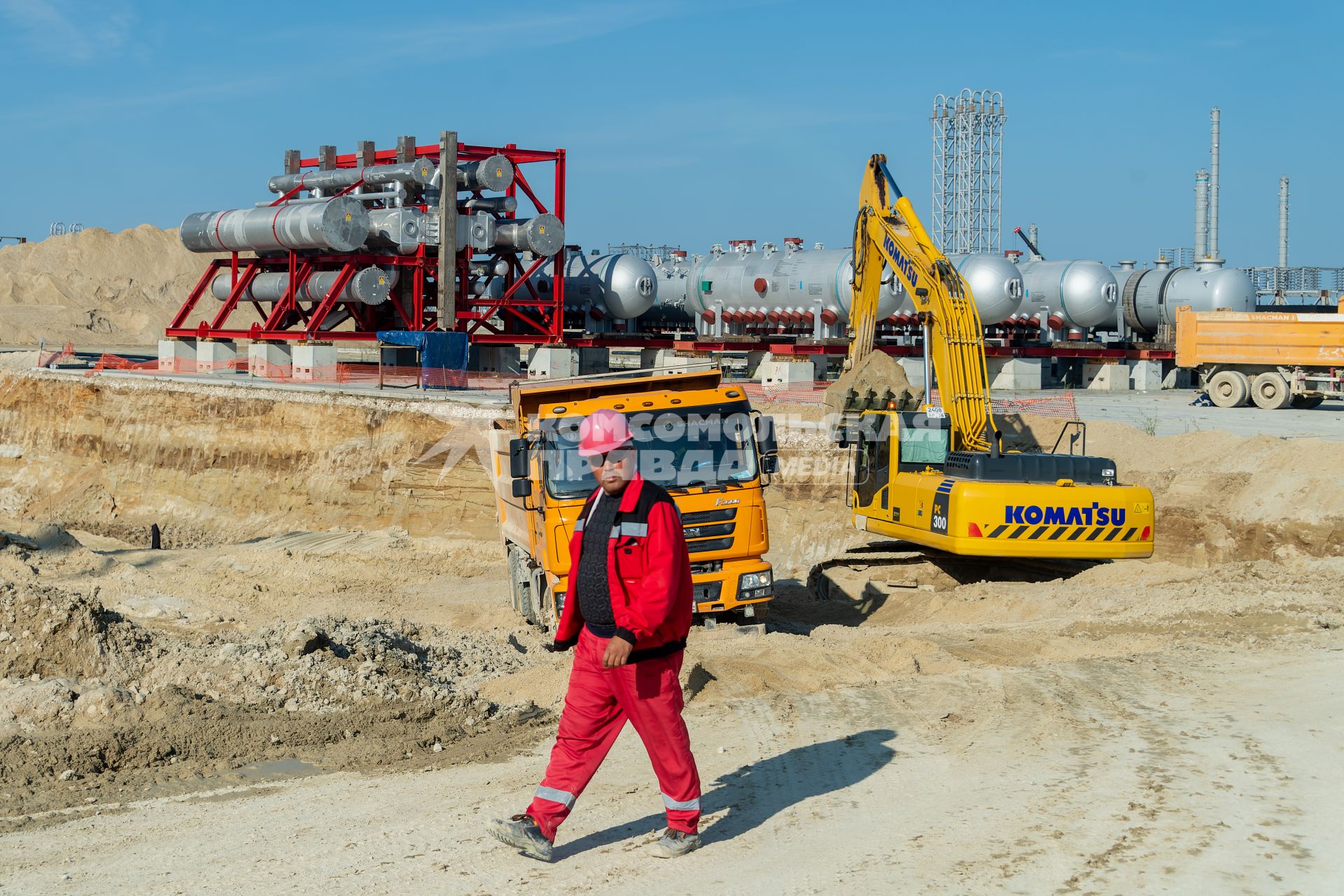 Амурская область, с. Черниговка. Строительство Амурского газохимического комплекса (ГХК).