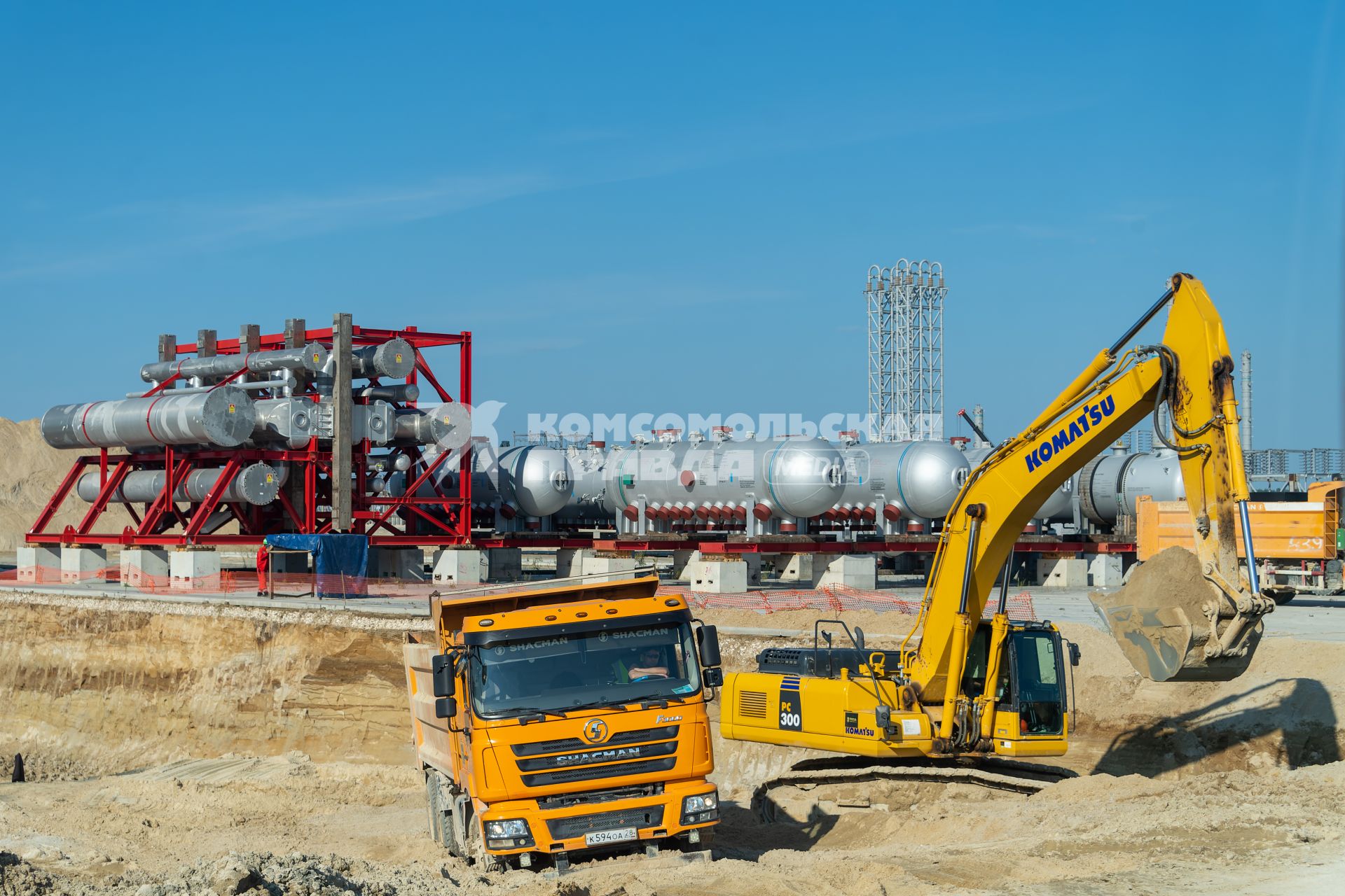 Амурская область, с. Черниговка. Строительство Амурского газохимического комплекса (ГХК).