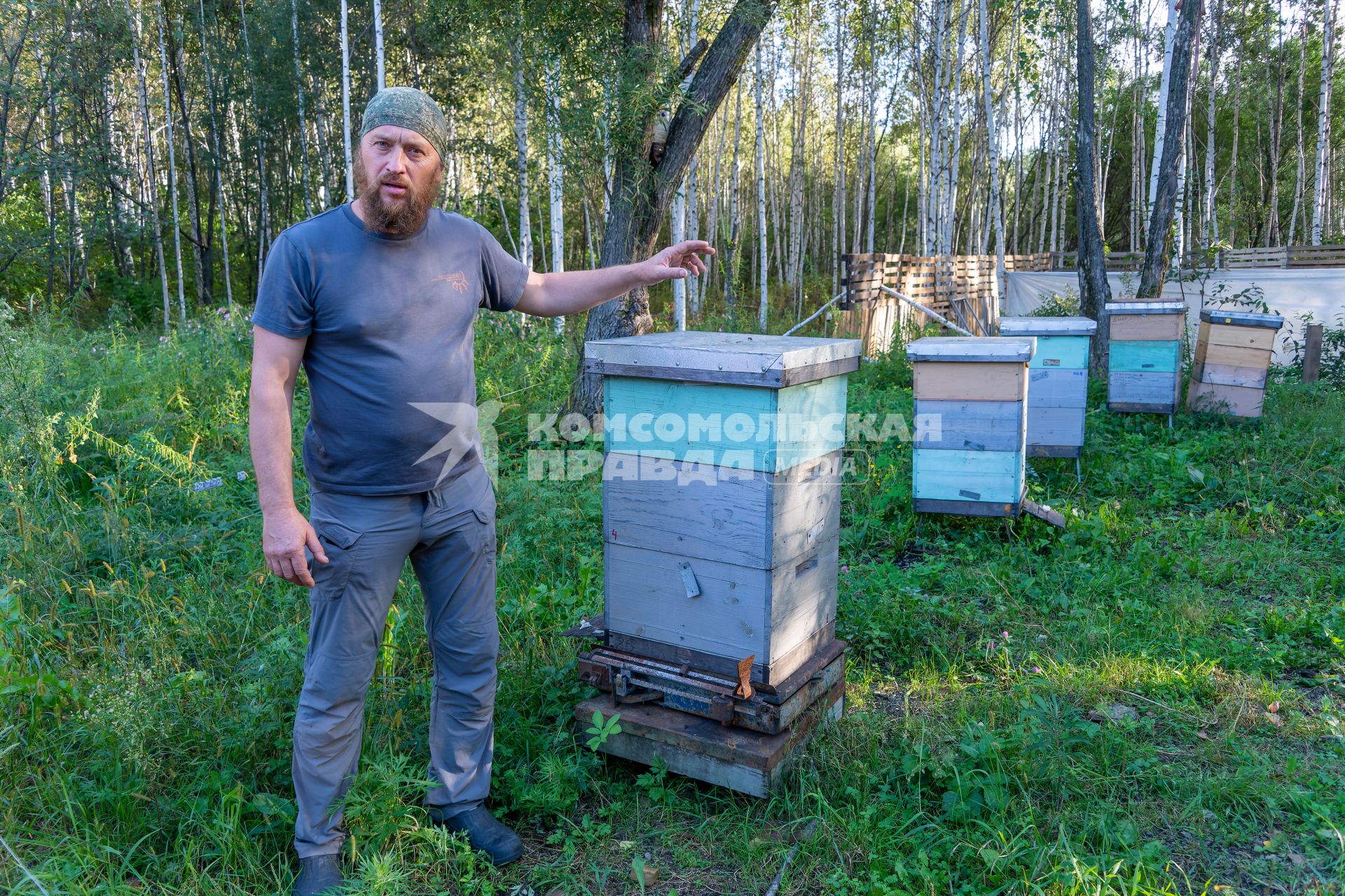 Хабаровский край, п. Кругликово. Один из первых хабаровских гектарщиков, пчеловод Сергей Суровцев.