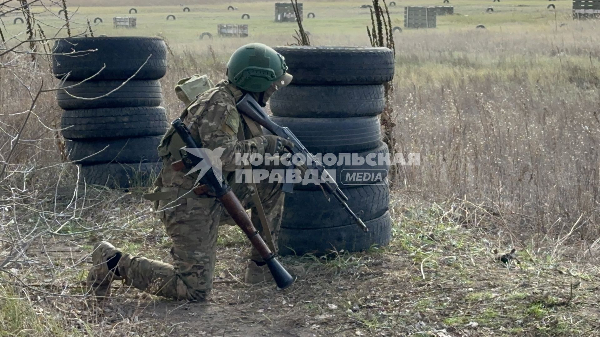 Луганская область. Бойцы ротно-тактической группы `Камертон`, бывшие бойцы ЧВК `Вагнер`, в составе спецназа `Ахмат` проводят боевое слаживание на полигоне.