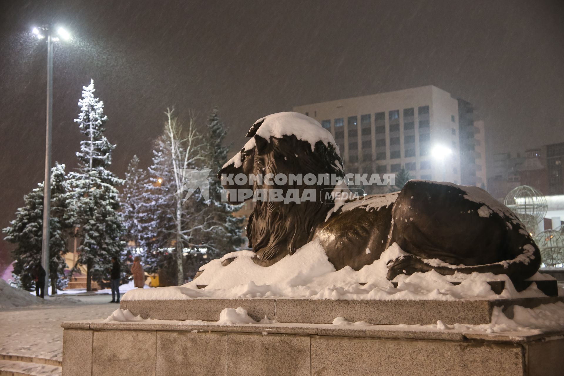 Снежный вечер в Красноярске