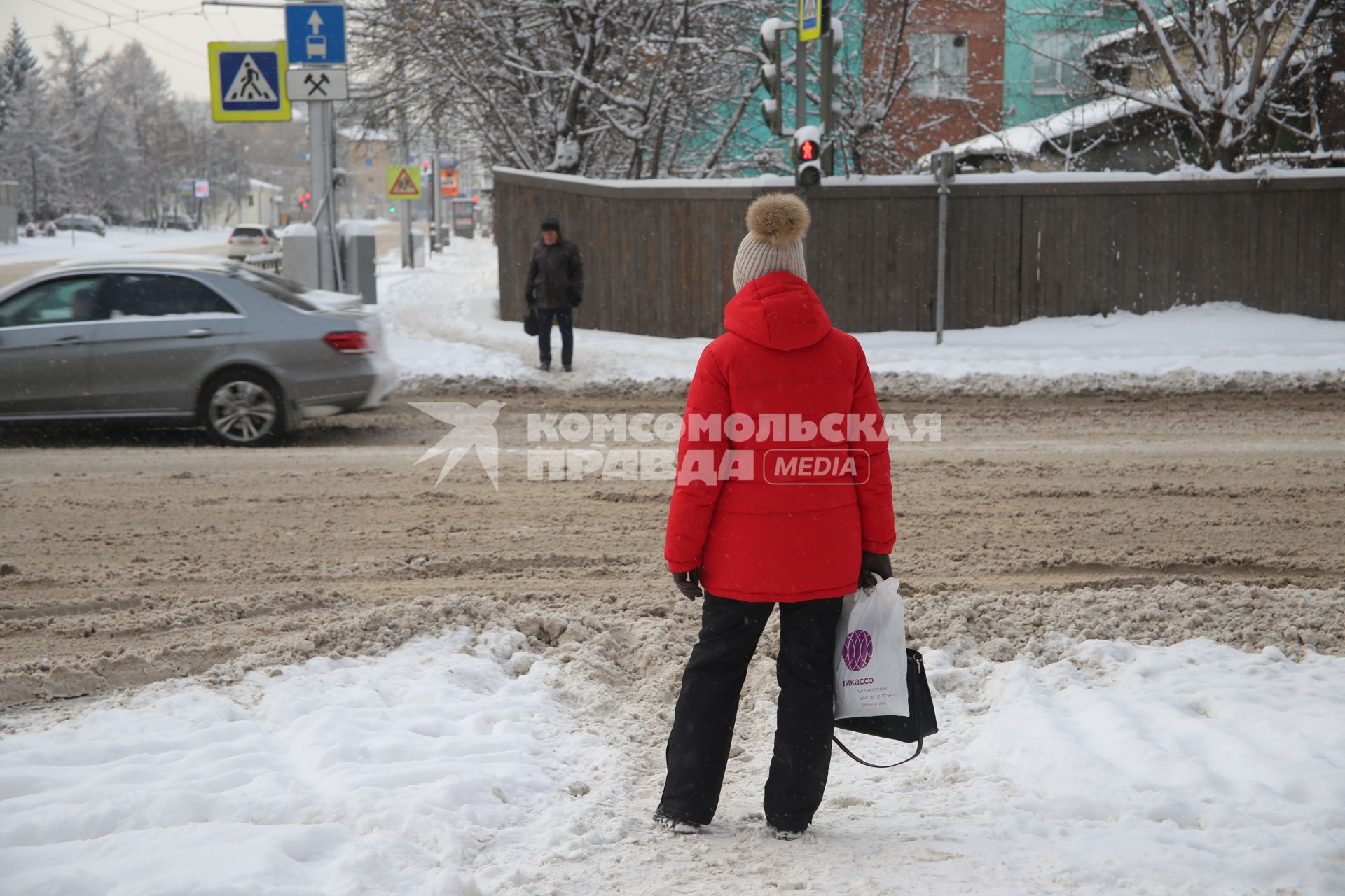 Последствия снегопада в Красноярске