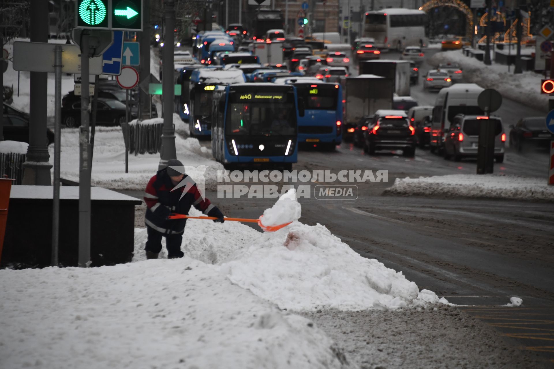 Улицы Москвы после снегопада