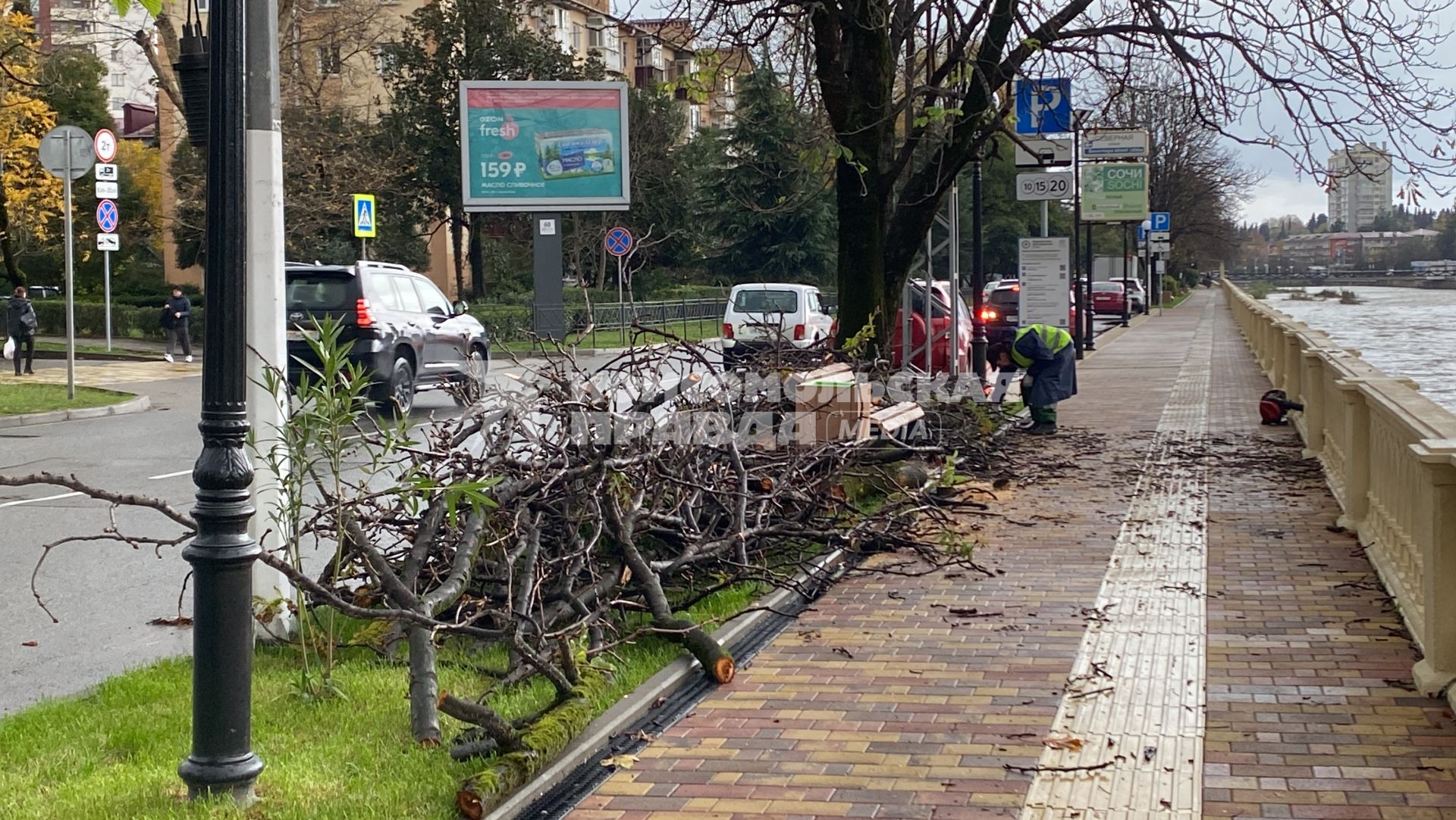 Последствия урагана в Сочи