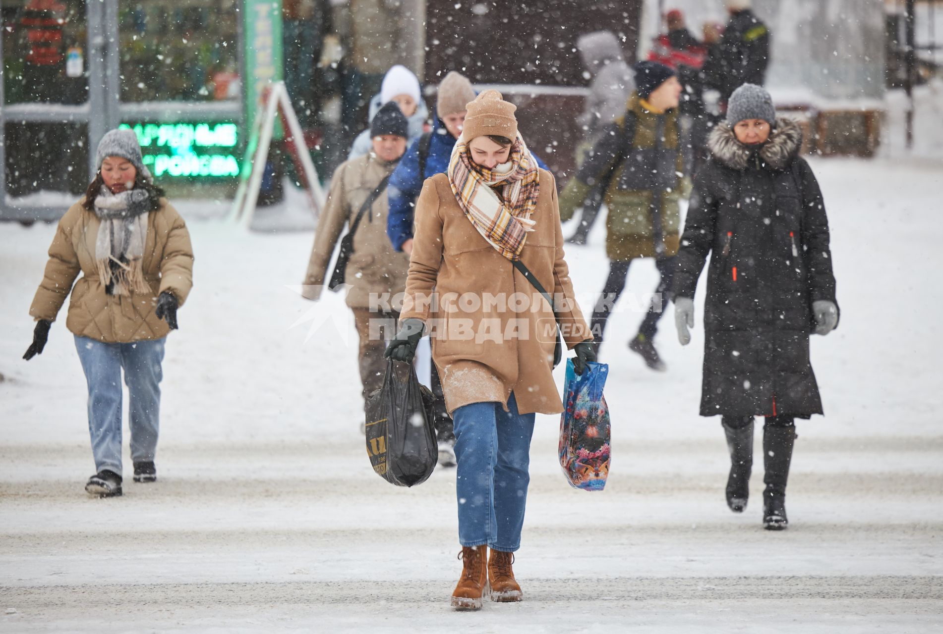 Сильный снегопад в Перми