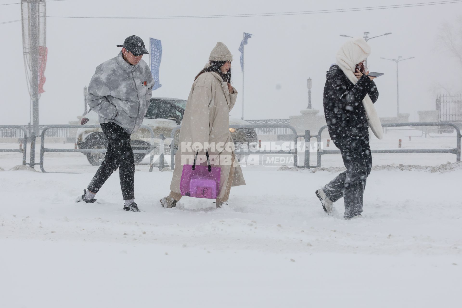 Сильный снегопад в Челябинске