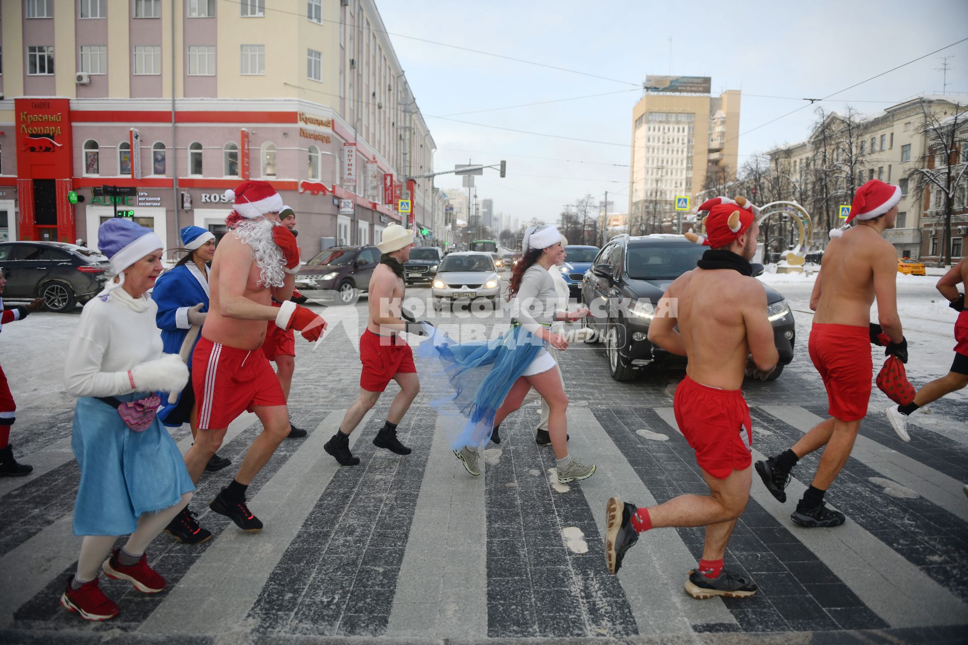 Забег Дедов морозов в Екатеринбурге