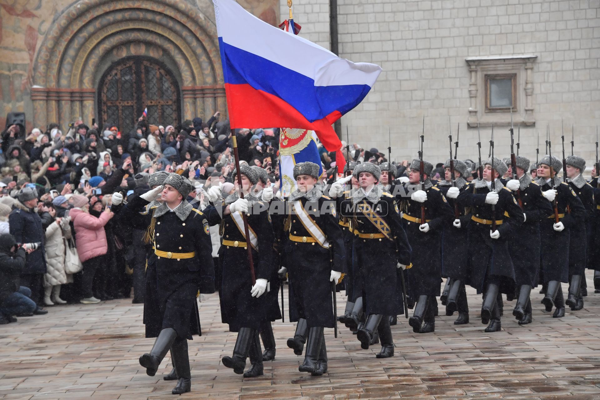 Принятие присяги военнослужащими Президентского полка России