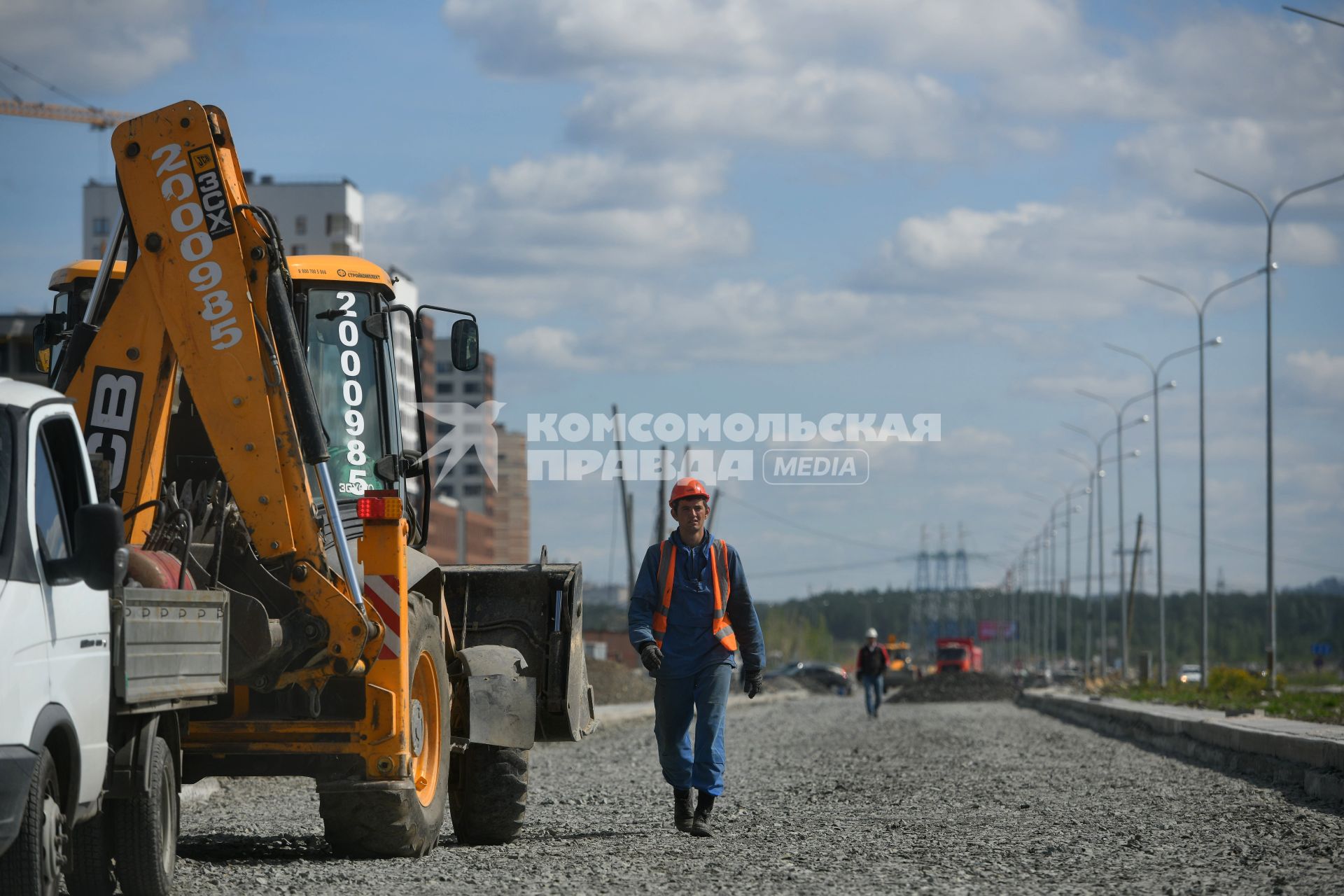 Строительство дороги в новом районе города