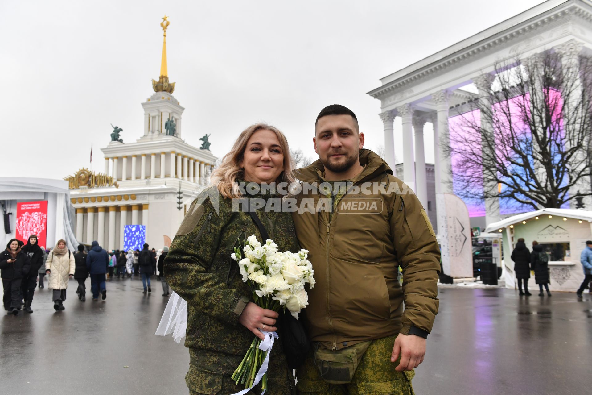 Торжественная свадебная церемония участников СВО к годовщине начала специальной военной операции